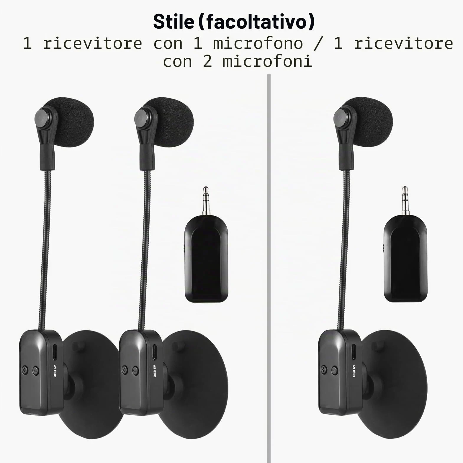 Ricevitore Microfono Wireless per Strumenti 2.4G con Ventosa Staccabile per Chitarra,Violino,Violoncello,Fisarmonica,Altoparlanti,Amplificatore vocale,Microfono per riduzione del Rumore dal