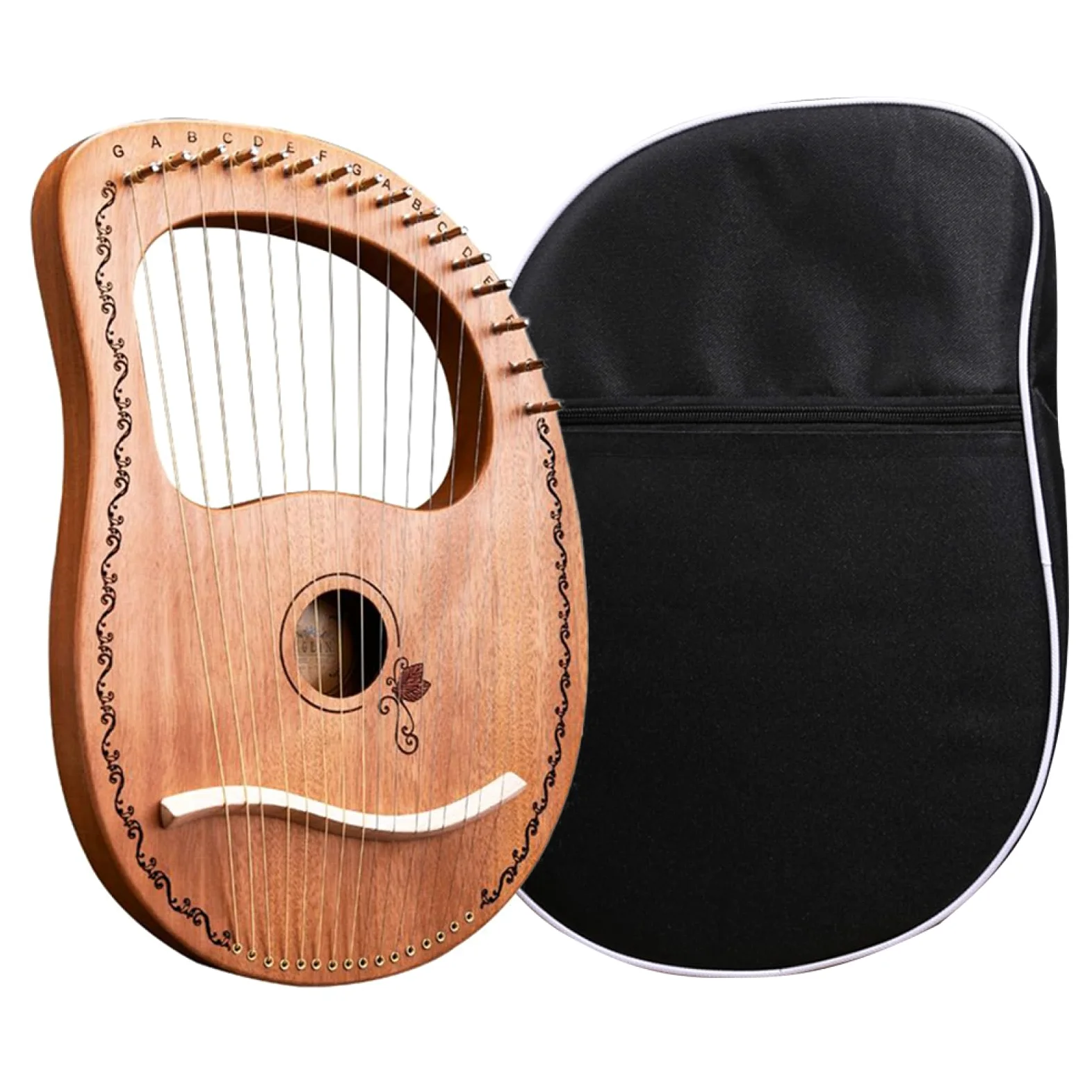 Strumento lira, arpa lira | Strumento a corde con corpo in mogano Lyra | Harp - professionale per arpa in mogano per famiglie di e bambini