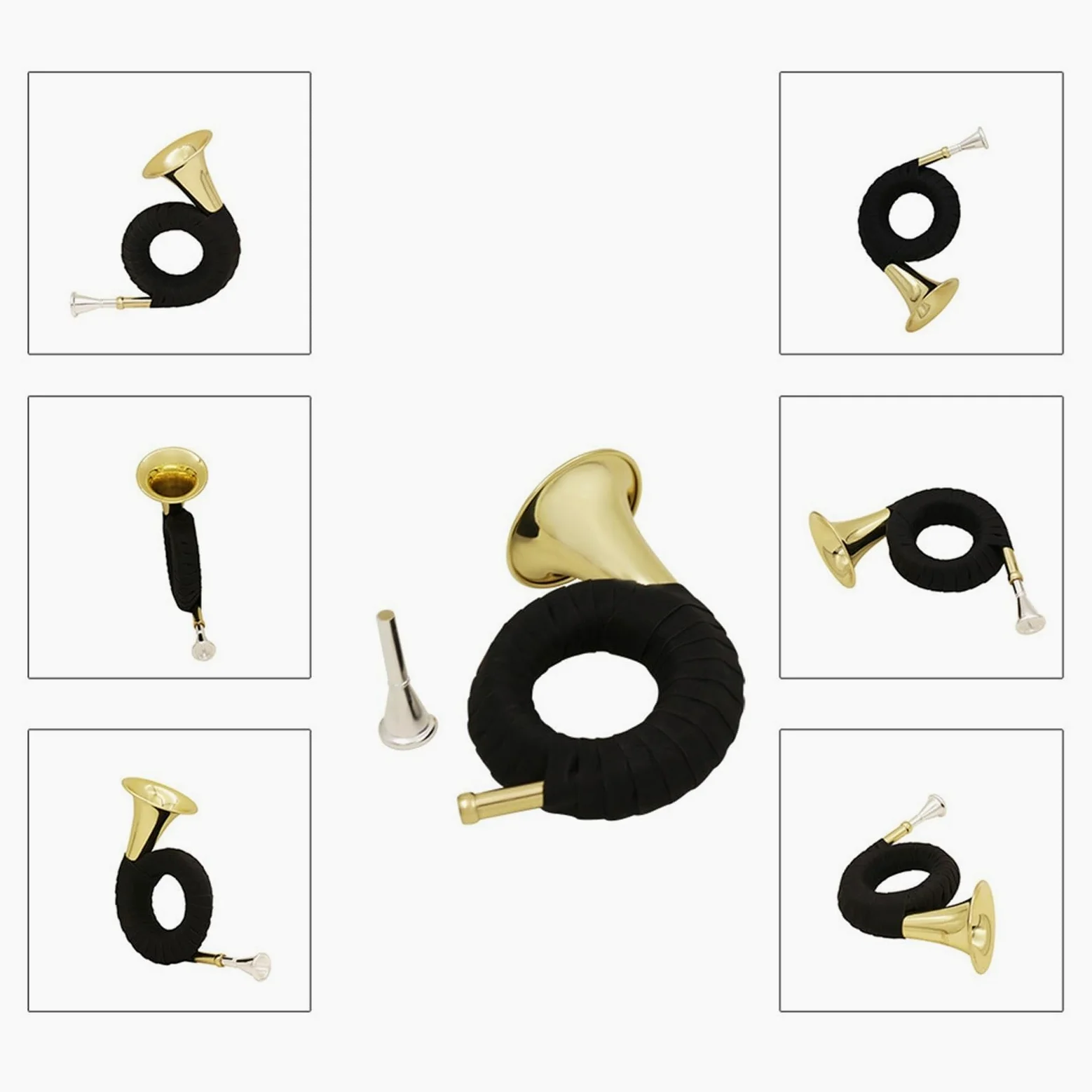 Strumento In Ottone Si Bemolle Grande Corno Da Caccia Corno Francese Corno Francese Dorato Con Supporto Kit Corno Francese