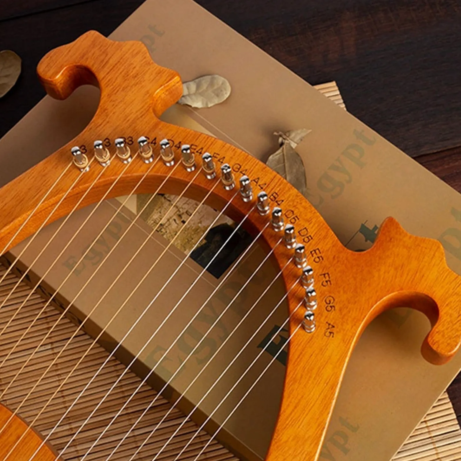 Arpa portatile Arpa in legno mogano Arpa 16 corde Arpa 16 toni Strumento musicale lira portatile
