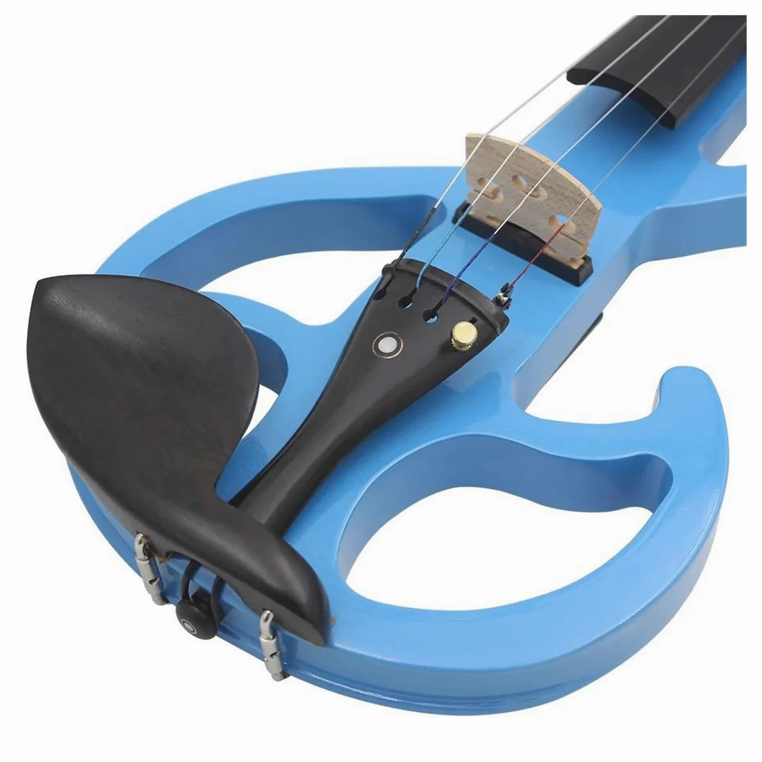 Violino Elettrico 4/4 Con Finitura Blu Tavola In Acero Tastiera In Ebano Strumento A Corde Violino