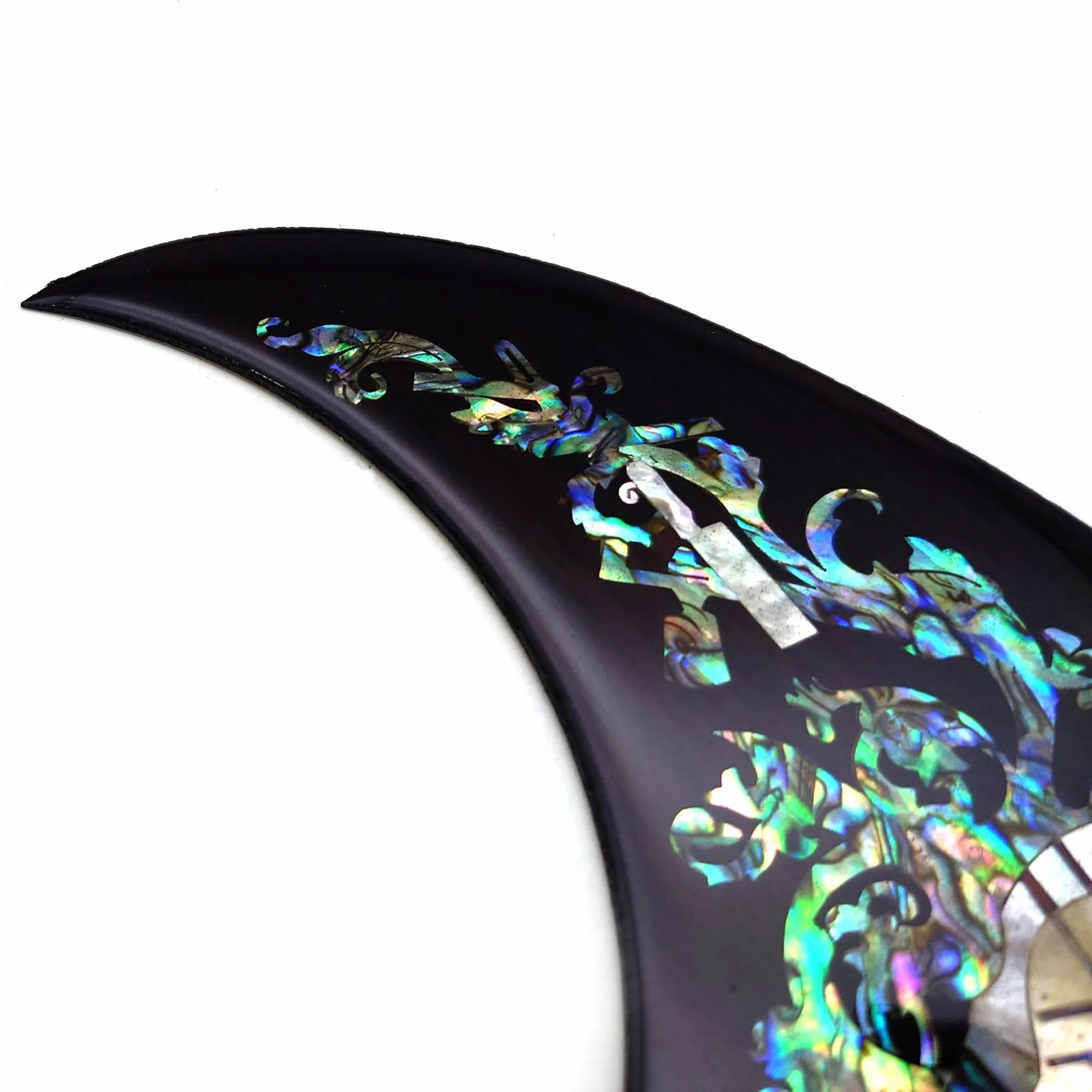 Soild Battipenna per chitarra acustica in palissandro intarsiato in legno massello con fiore di abalone autoadesivo per chitarra Martin D-45 e Taylor o piastra da grattare per chitarra acustica folk