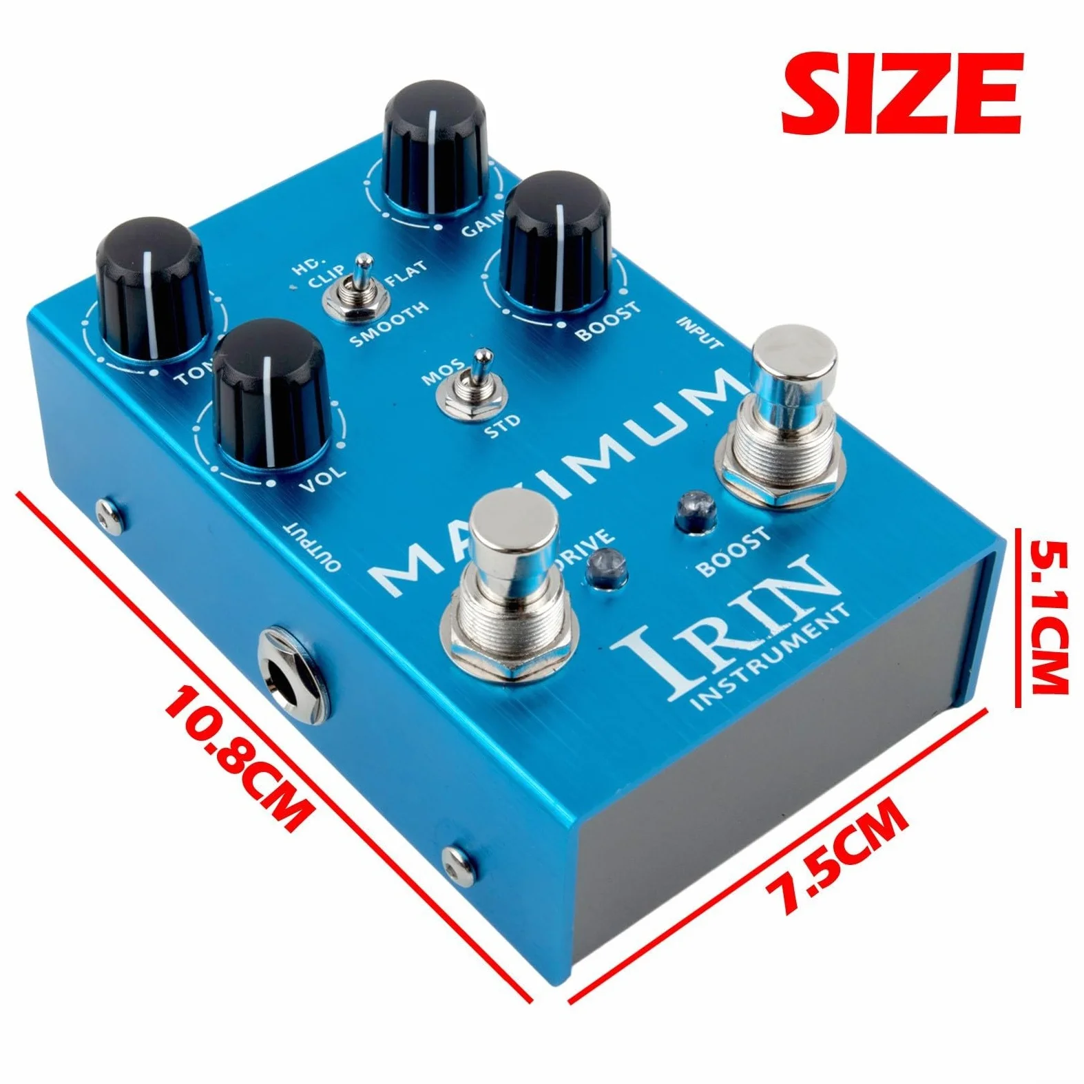 IRIN - Pedale per effetti per chitarra, overdrive distorsione a dieci segmenti, equalizzatore per effetti per chitarra elettrica e basso (B)