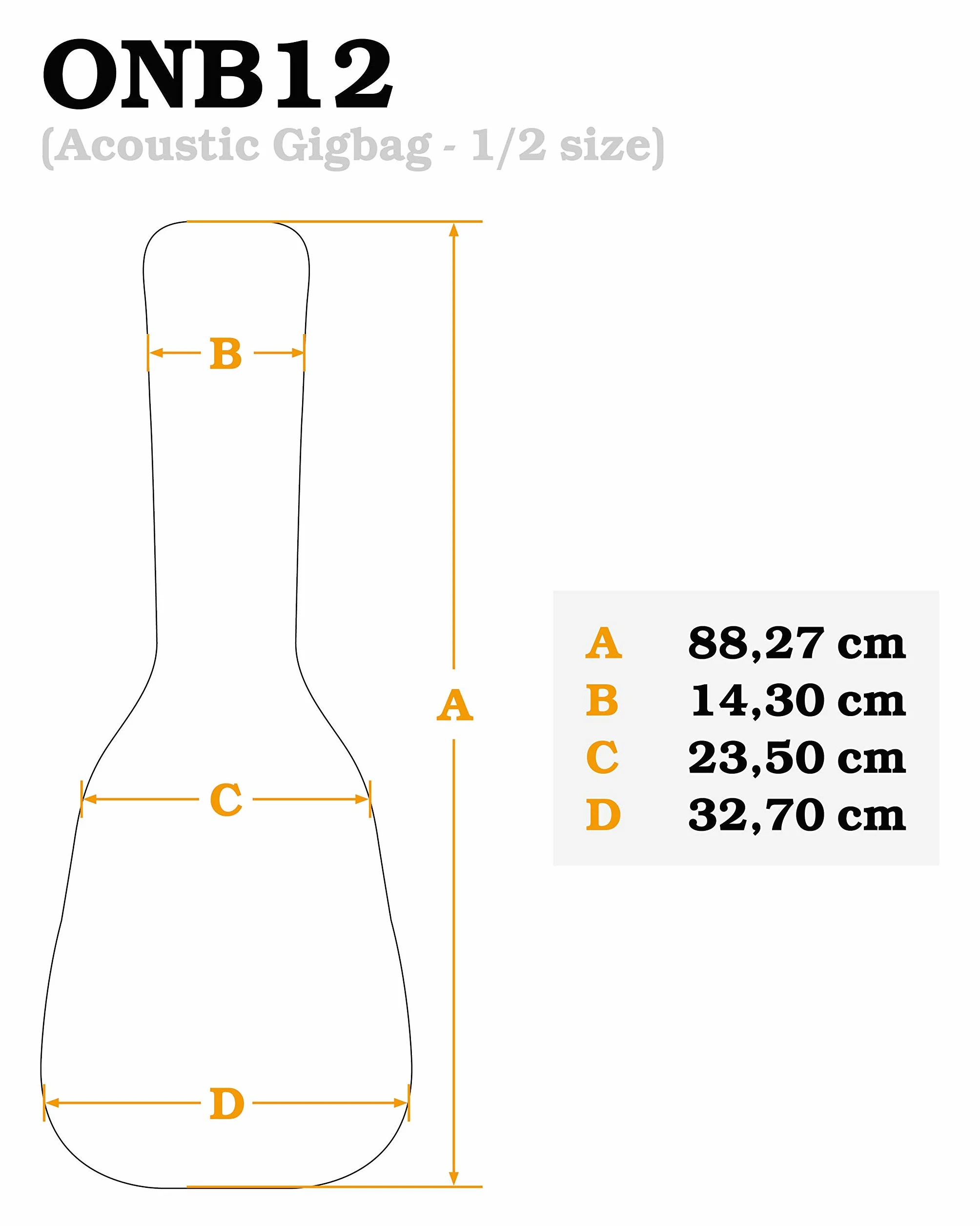 Ortega ONB12 - Custodia per chitarra da concerto 1/2, colore nero
