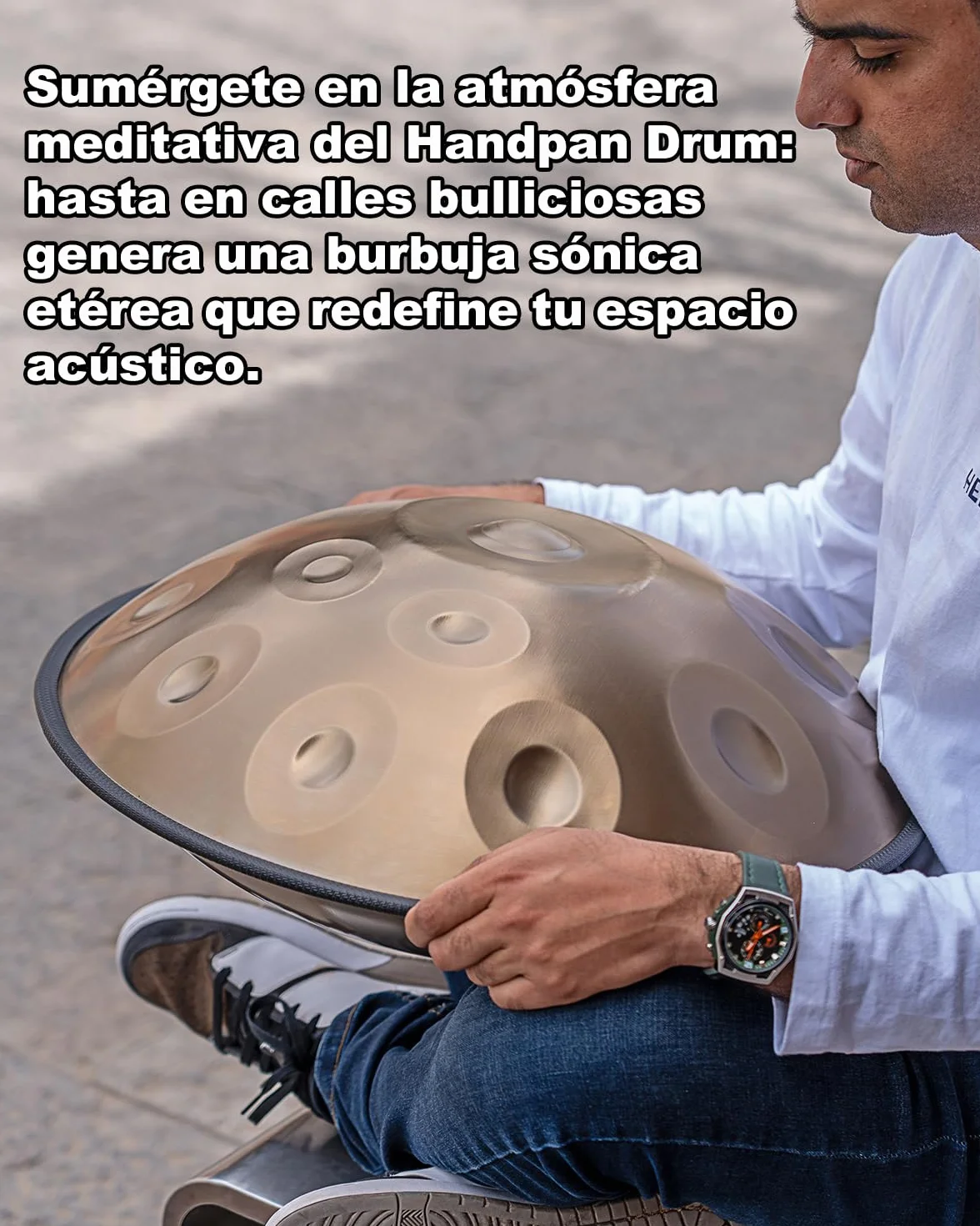 Strumento Handpan 440 Hz Re Minore 22 Pollici Tamburo in Acciaio Handpan Tamburo a Mano 9 Note 10 Note 12 Note Guarigione Sonora Per Principianti (Oro, 9Y)