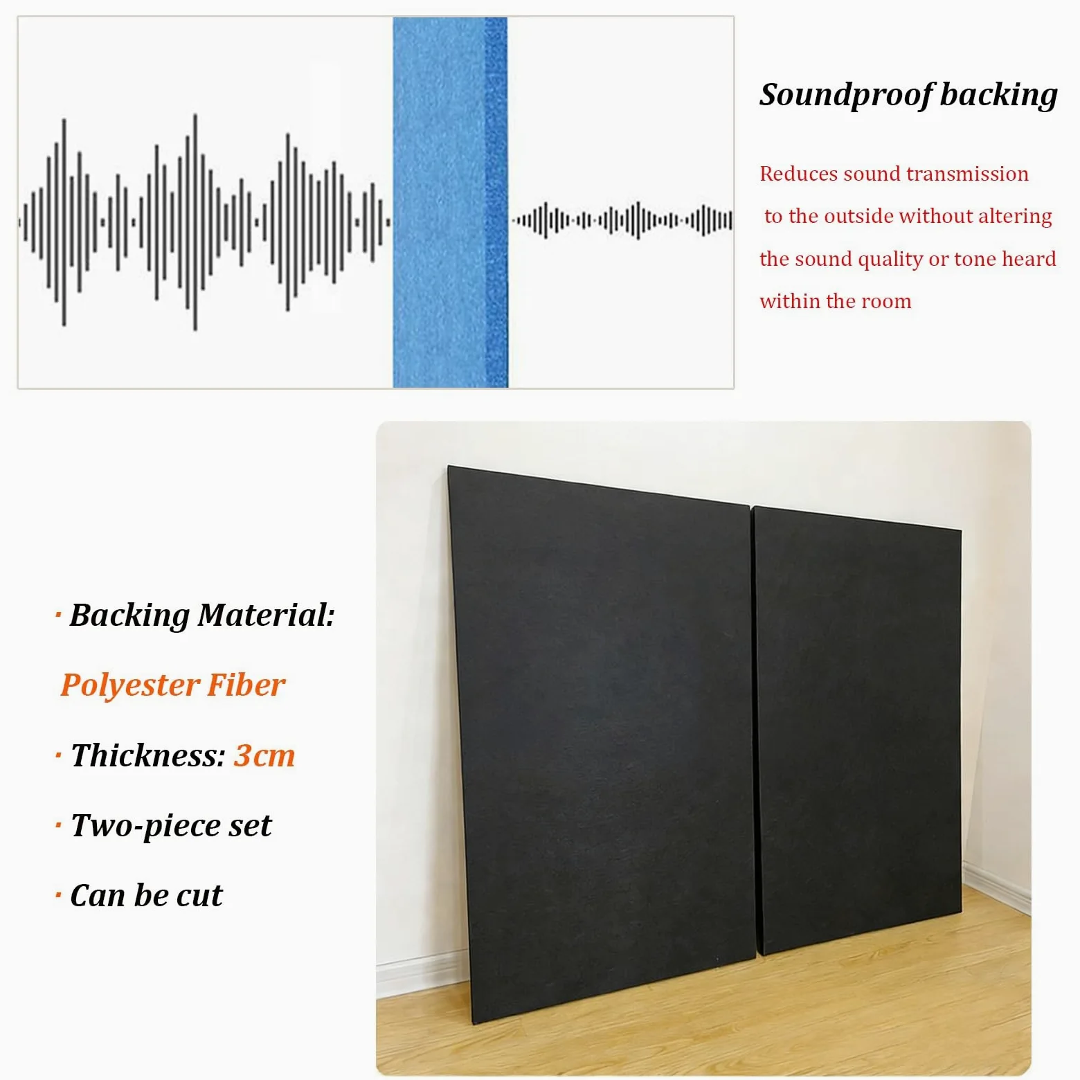 Tappeto fonoassorbente per pianoforte, set di tappetino e pannello posteriore per pianoforte verticale, kit di tappetini fonoassorbenti spessi con 4 piedini, coperte acustiche