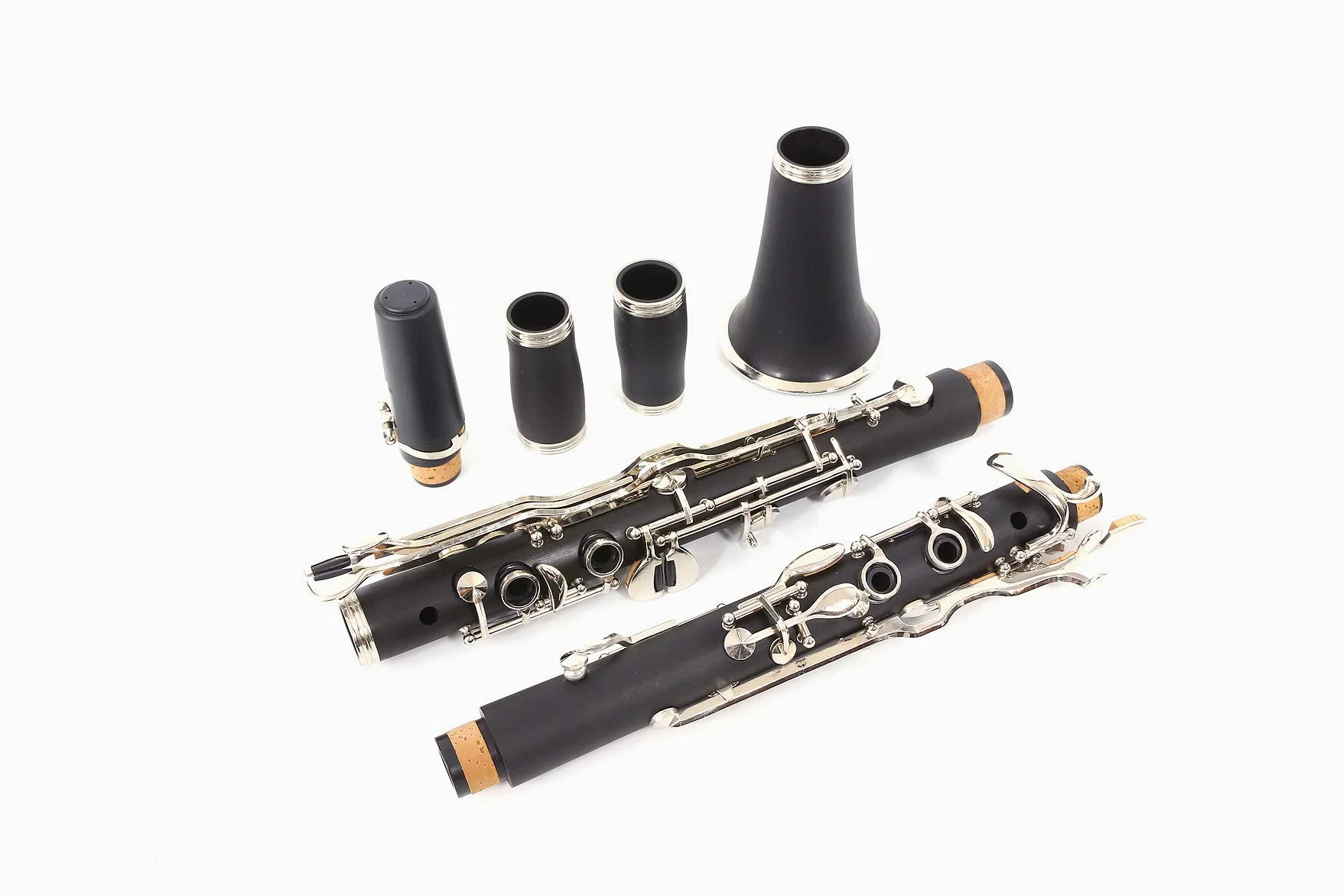Yinfente Clarinetto professionale in legno di ebanite con chiave sol, piatto, 2 barili, con custodia, accessori per ance (tasto G)