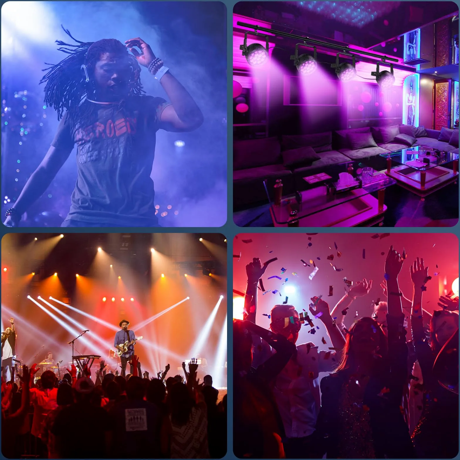 2PCS 210W Par LED IP65, RGBW 14 LED Luce Scena Impermeabili Controllo D MX 4/9CH, Dimmer 0-100% illuminazione da palco per Discoteca show Festa Scena Performance nei Giorni di Pioggia