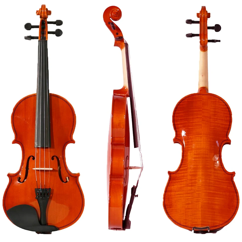 ffalstaff V01 Violino Laminato Finitura Lucida 4/4 - Completo di Archetto, Custodia con Manico e Spallacci e Blocchetto di Colofonia