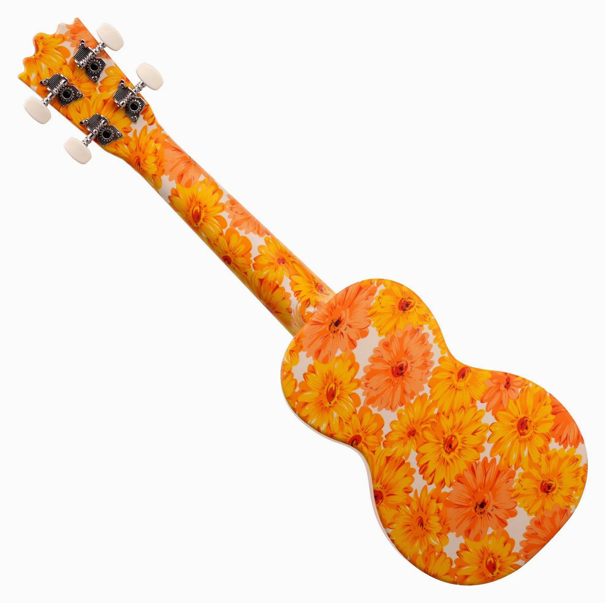 Classic Cantabile BeachBuddy Beachflower Set Ukulele incl. Accordatore | Classic Cantabile Sopran Ukulele, Resiste a umidità e sbalzi di temperatura, Scala sopranino, 12 tasti, Design originale