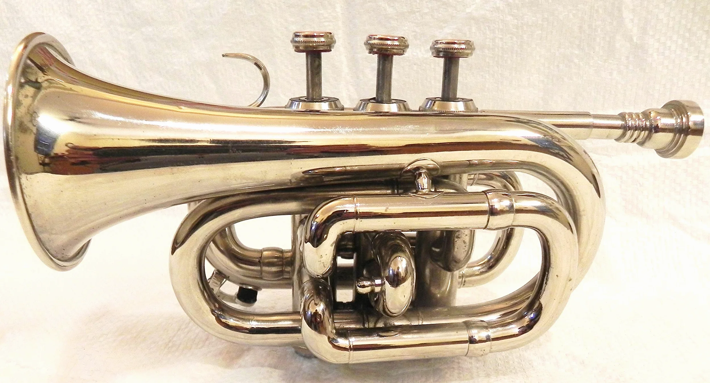 Ottone -India - Tromba tascabile in ottone cromato B-Flat W/Cassa+Mp Argento