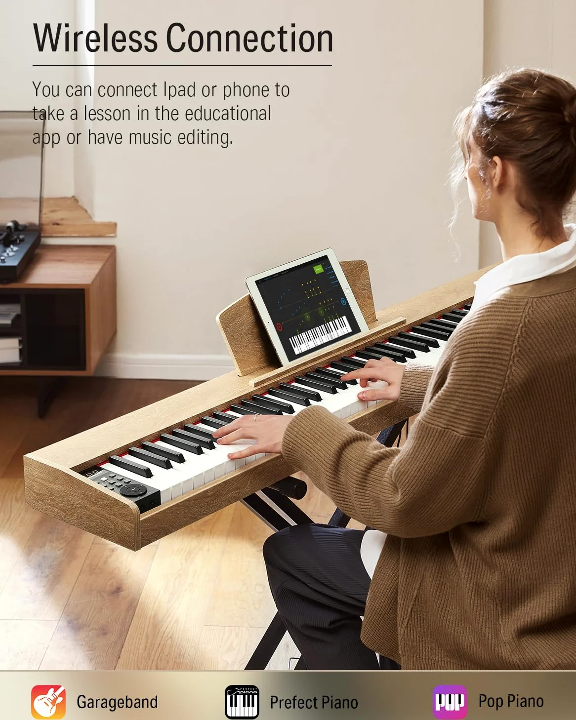 DONNER DEP-1S Digital Piano with stand Light Wood UK/EU