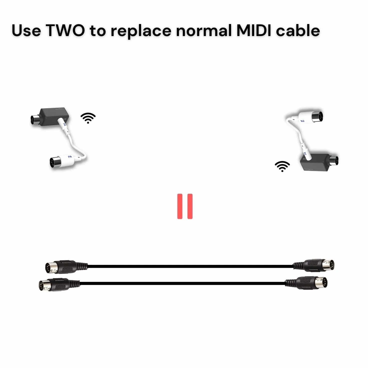Paint Audio Adattatore MIDI Wireless Opaco a Latenza Ultra Bassa Per Sintetizzatore, Pedale per Chitarra a Vento Digitale, Tastiera per Pianoforte Digitale a Dispositivi MIDI