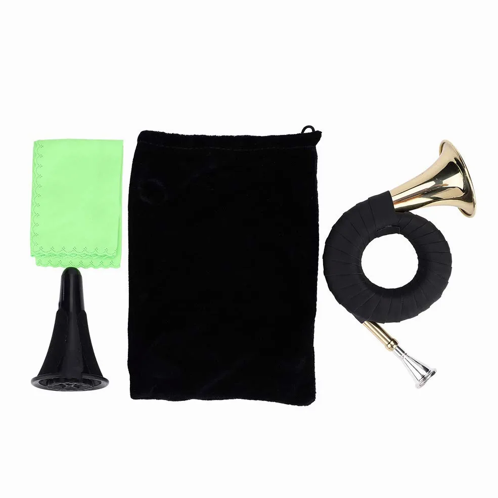 Aramox Mini Corno in Ottone, Strumento Musicale Professionale Dal Design Accattivante e Lavorazione Squisita, Comoda Impugnatura in PU, per Amanti e Studenti di Musica