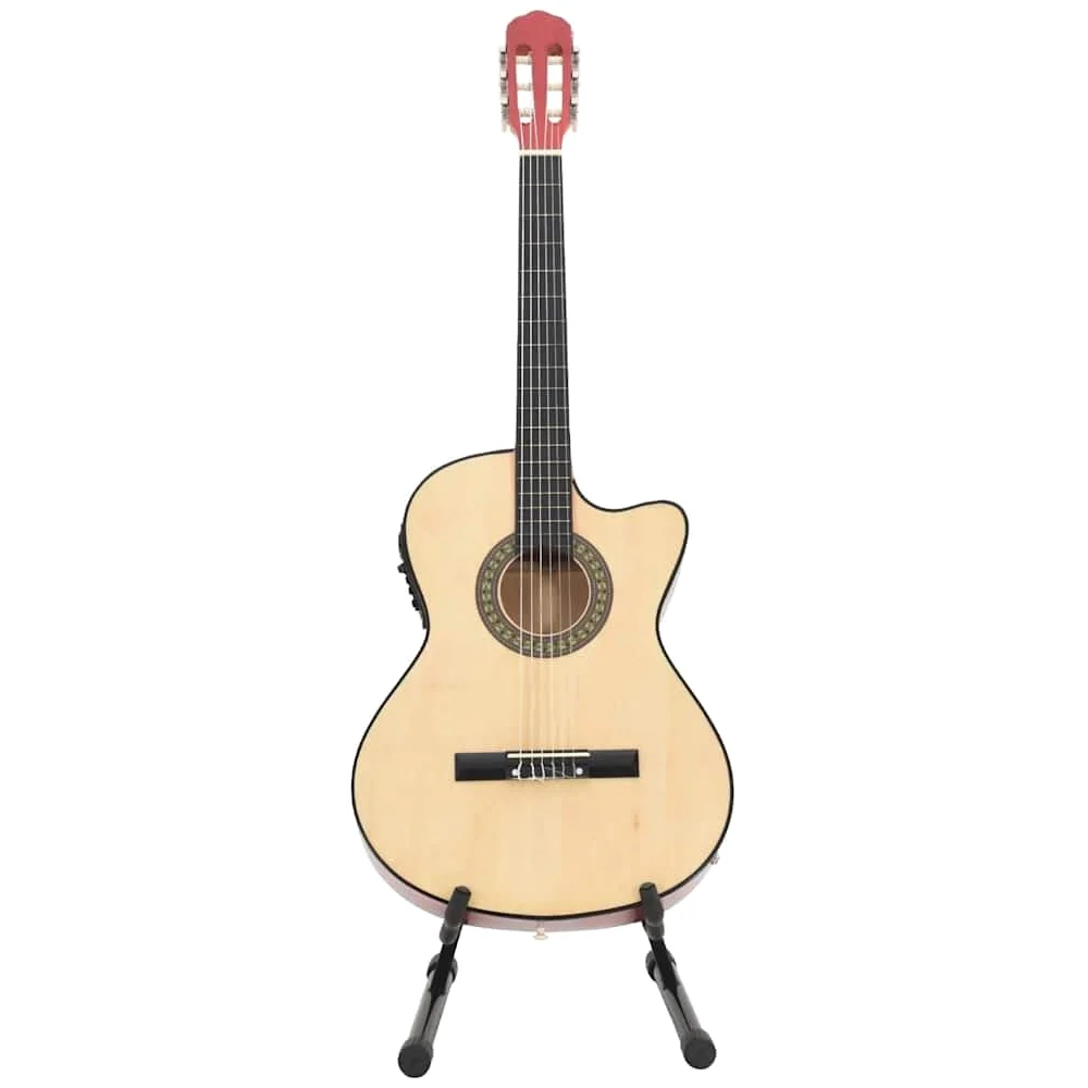Genérico Set Chitarra Western 12 pz con Equalizzatore e 6 Corde,Marrone Chiaro,3.8kg,70137