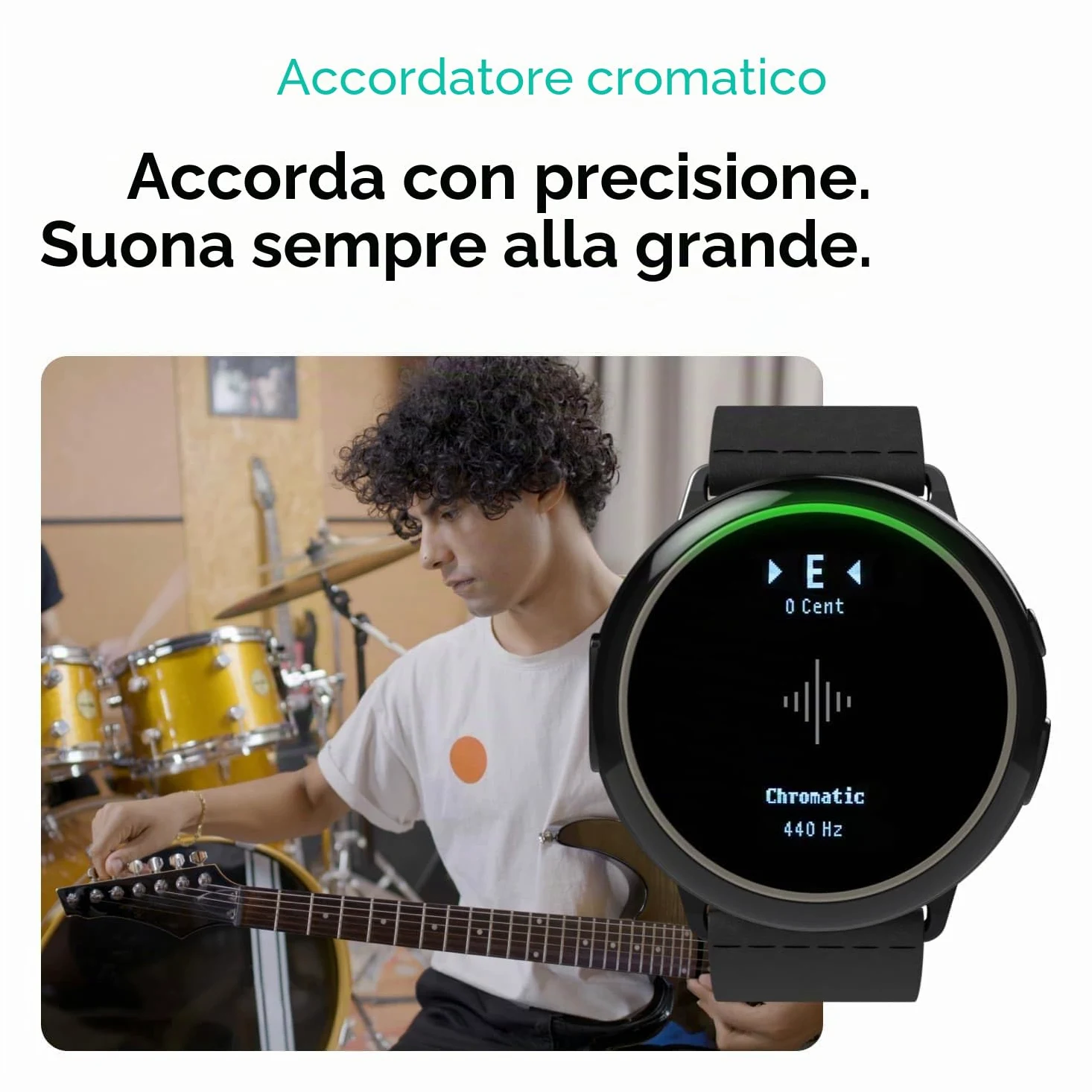 Soundbrenner Core Steel | Metronomo vibrante, Accordatore cromatico, Misuratore di decibel e Orologio | Ideale per più strumenti (chitarra, basso, violino, ukulele), 21.3 x 13.7 x 8.4 cm