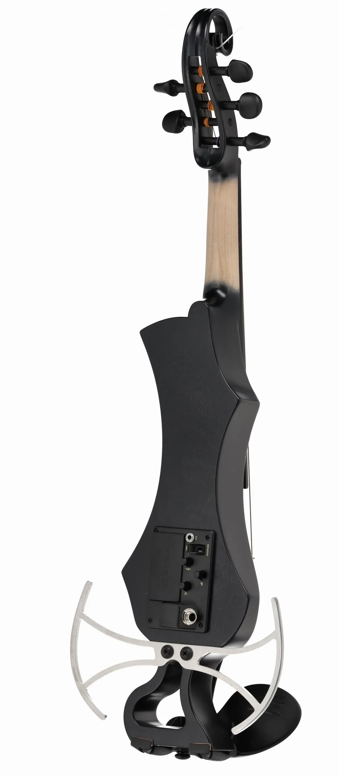 Violino elettrico GEWA, violino elettronico, Novita 3.0 nero con adattatore per poggiaspalla, 5 corde