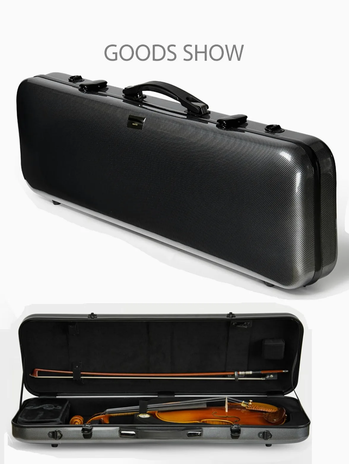 COYOUCO Custodia per Violino, Custodia Rigida per Violino 4/4 Full Size Nuova Custodia per Violino oblunga Borsa Professionale per Violino, Nero