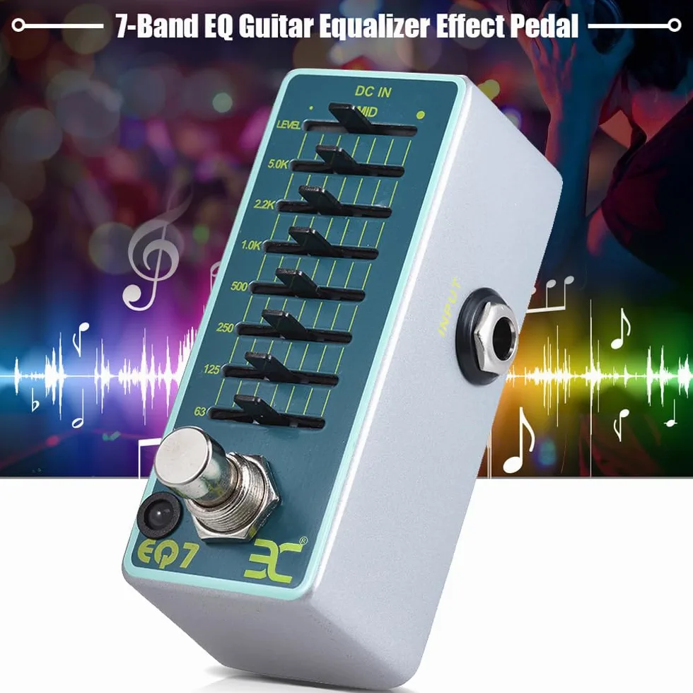EX EQ7 Equalizzatore per Chitarra Effetto Pedale EQ a 7 Bande Full Shell del Metallo True Bypass