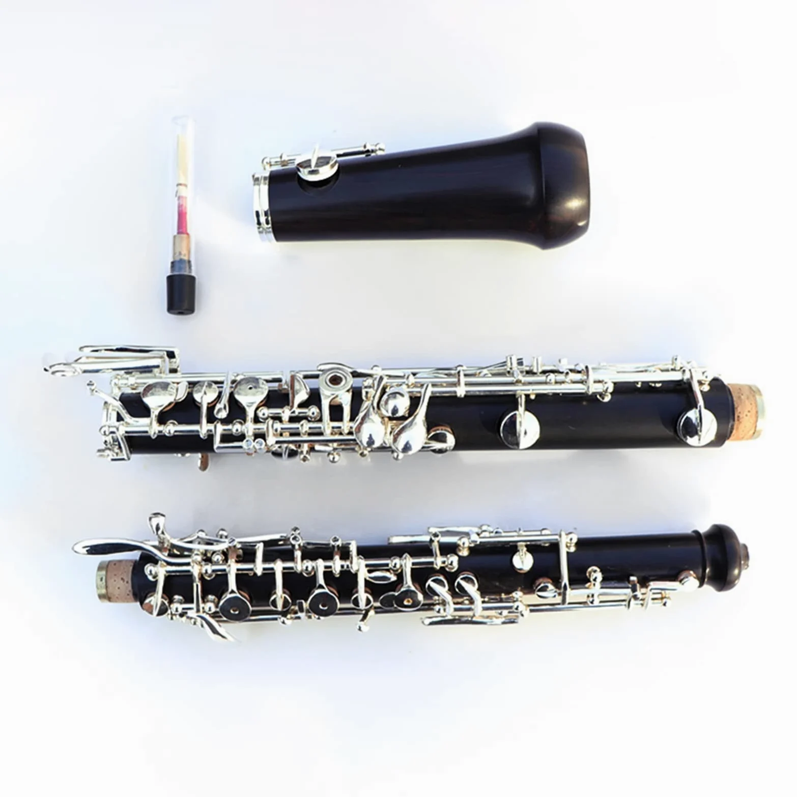 Oboe Semiautomatico con Corpo in Ebano per Oboe con Chiave in Do Argentato con Astuccio Speciale per Strumenti Musicali Oboe per Principianti
