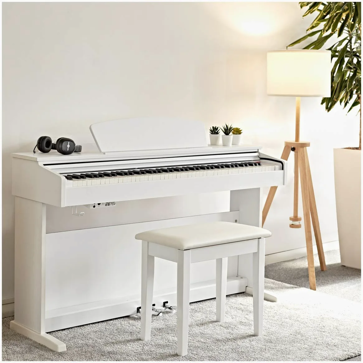 DP-10 X Pianoforte Digitale di Gear4music + Pacchetto Accessori, Bianco | 88 tasti pesati ad azione martelletto, registrazione USB e memoria interna, metronomo e modalità apprendimento