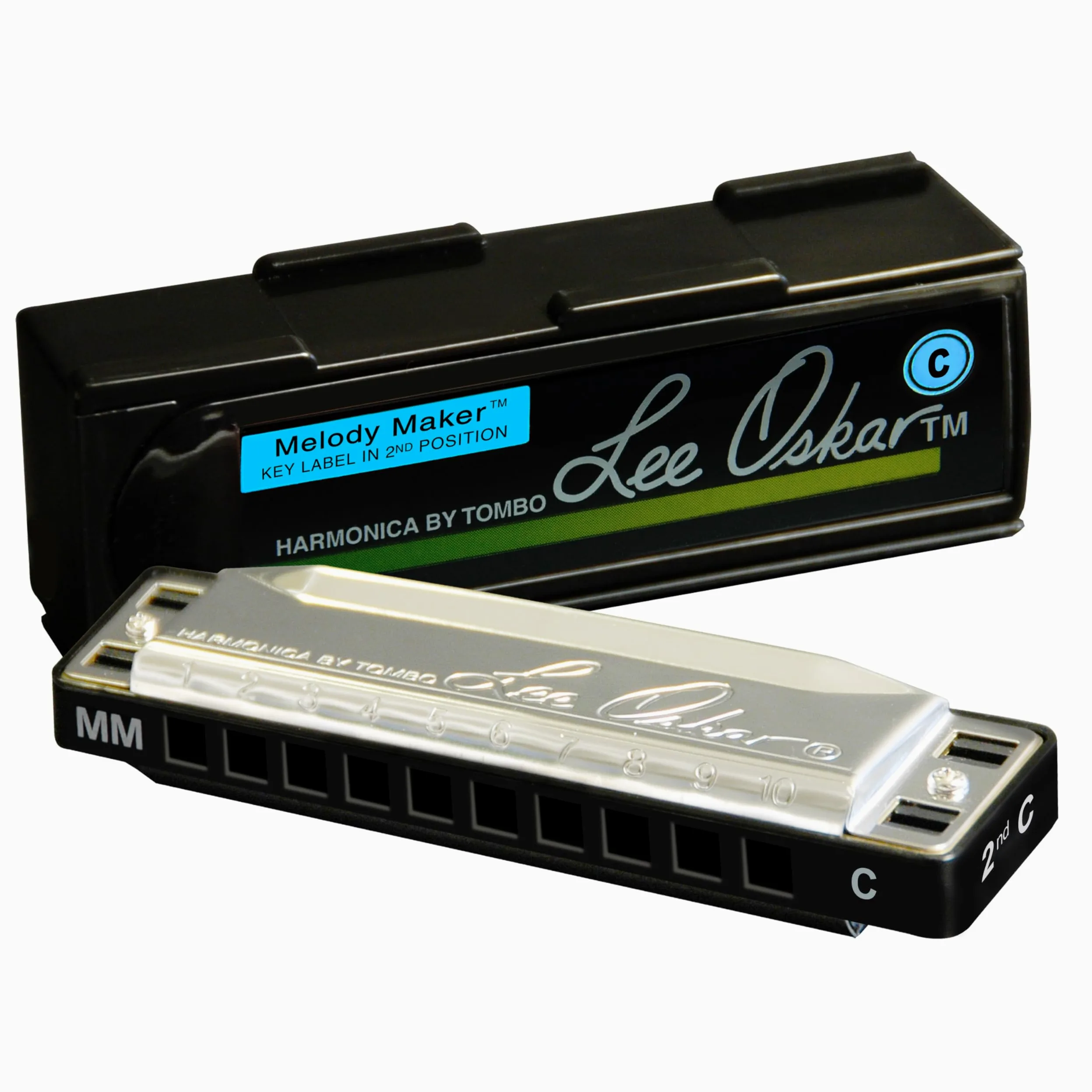 Armonica Lee Oskar Melody Maker C major per rhythm and blues, country, afro, clave, reggae, standard jazz - diatonica a 10 fori - piastre ad ancia in ottone - custodia in plastica inclusa
