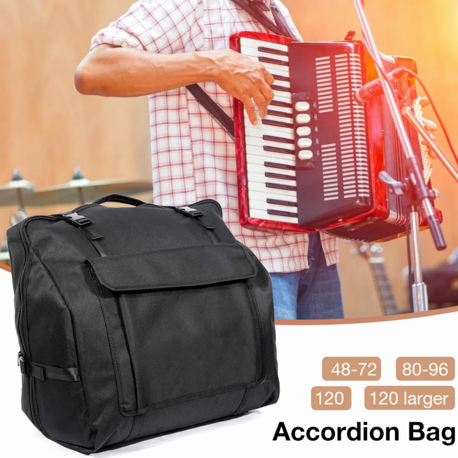 Borsa per fisarmonica - Borsa per organo a bocca con tracolle | Strumento | per il trasporto di strumenti a fisarmonica | Borsa per fisarmonica per musicisti, chitarristi, tecnici del suono