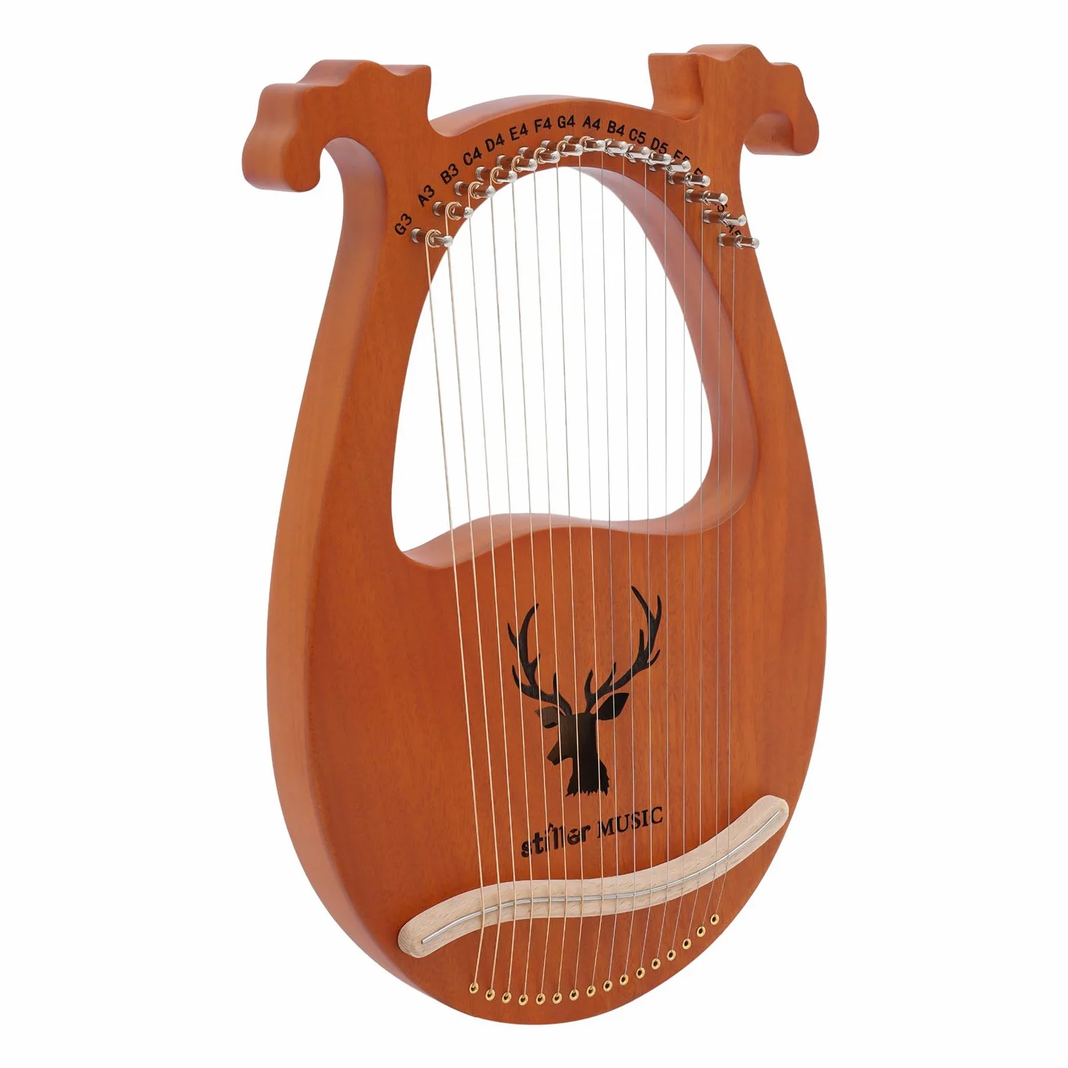 Lira Arpa, 16 corde, piccolo strumento di arpa, Lyre Harp con chiave a accordo, plettri e stracci, arpa portatile in mogano massiccio, per adulti, bambini, principianti