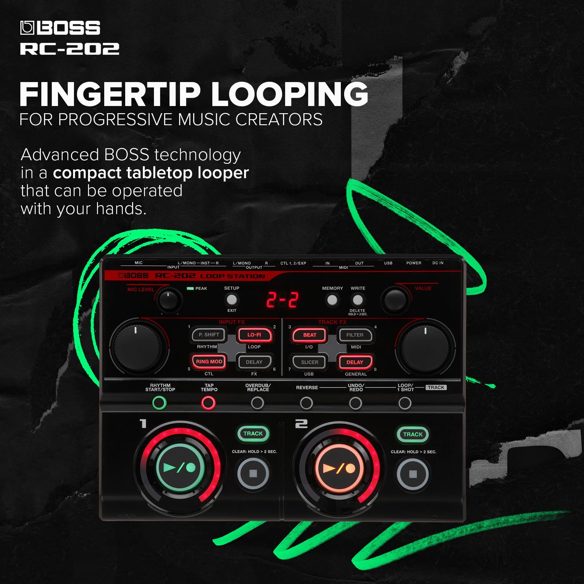 BOSS RC-202 Compact Tabletop due binari Loop Station (RC-202)