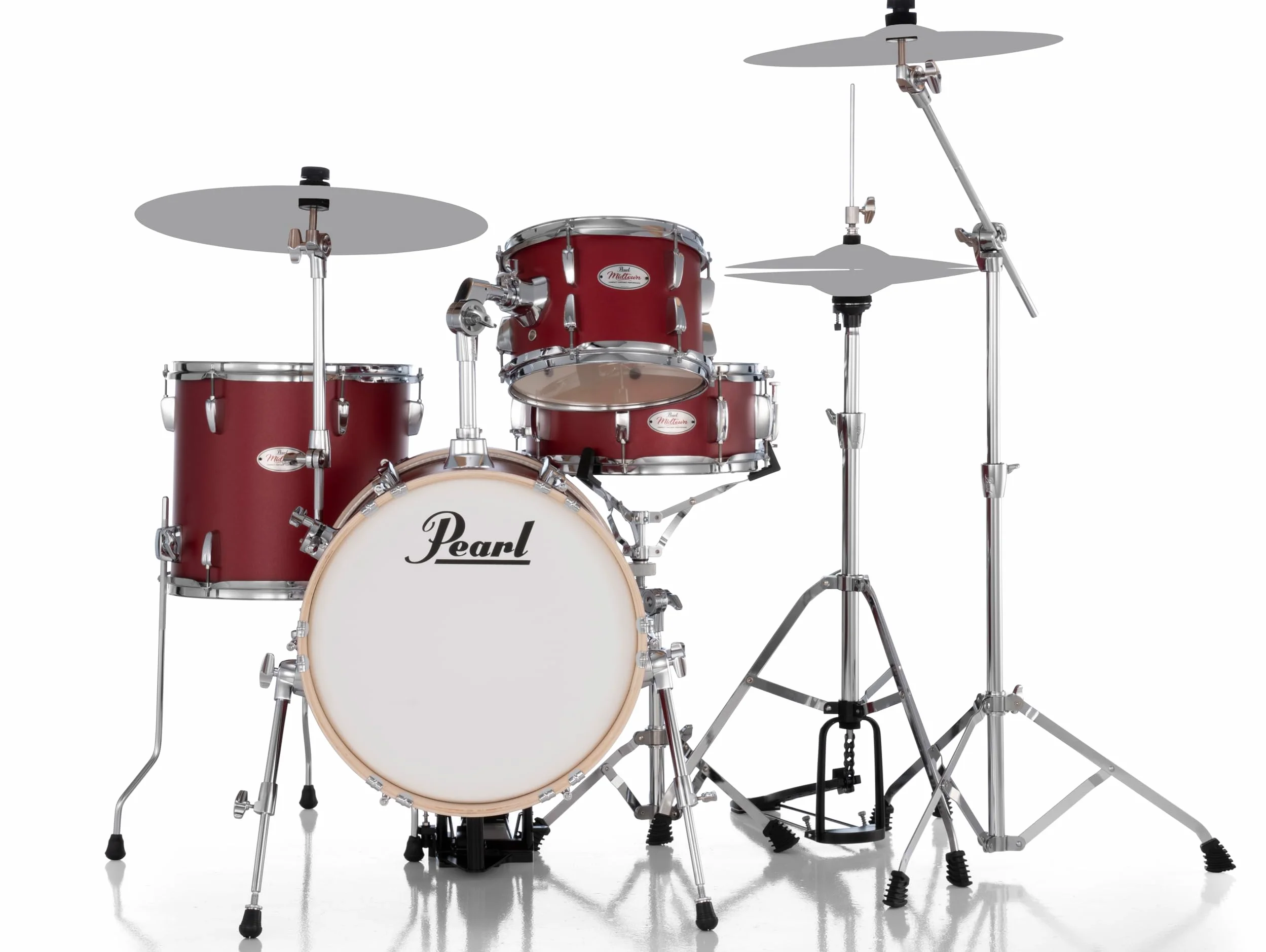 Pearl - Batteria acustica Midtown 16" Matte Red con pacchetto Hardware HWP-50S