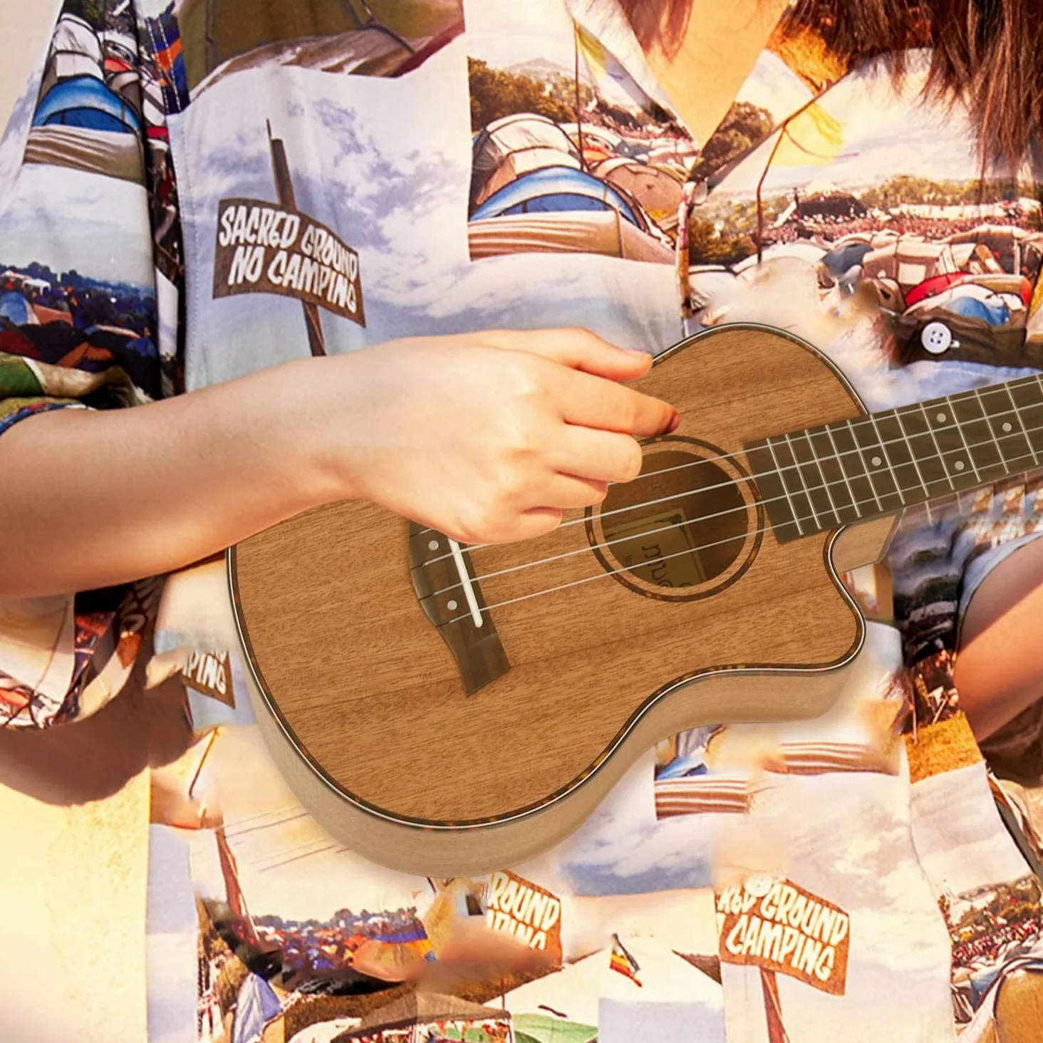 Orton Ukulele tenore acustico da 66 cm, 4 corde, in legno di mogano, strumento musicale da viaggio