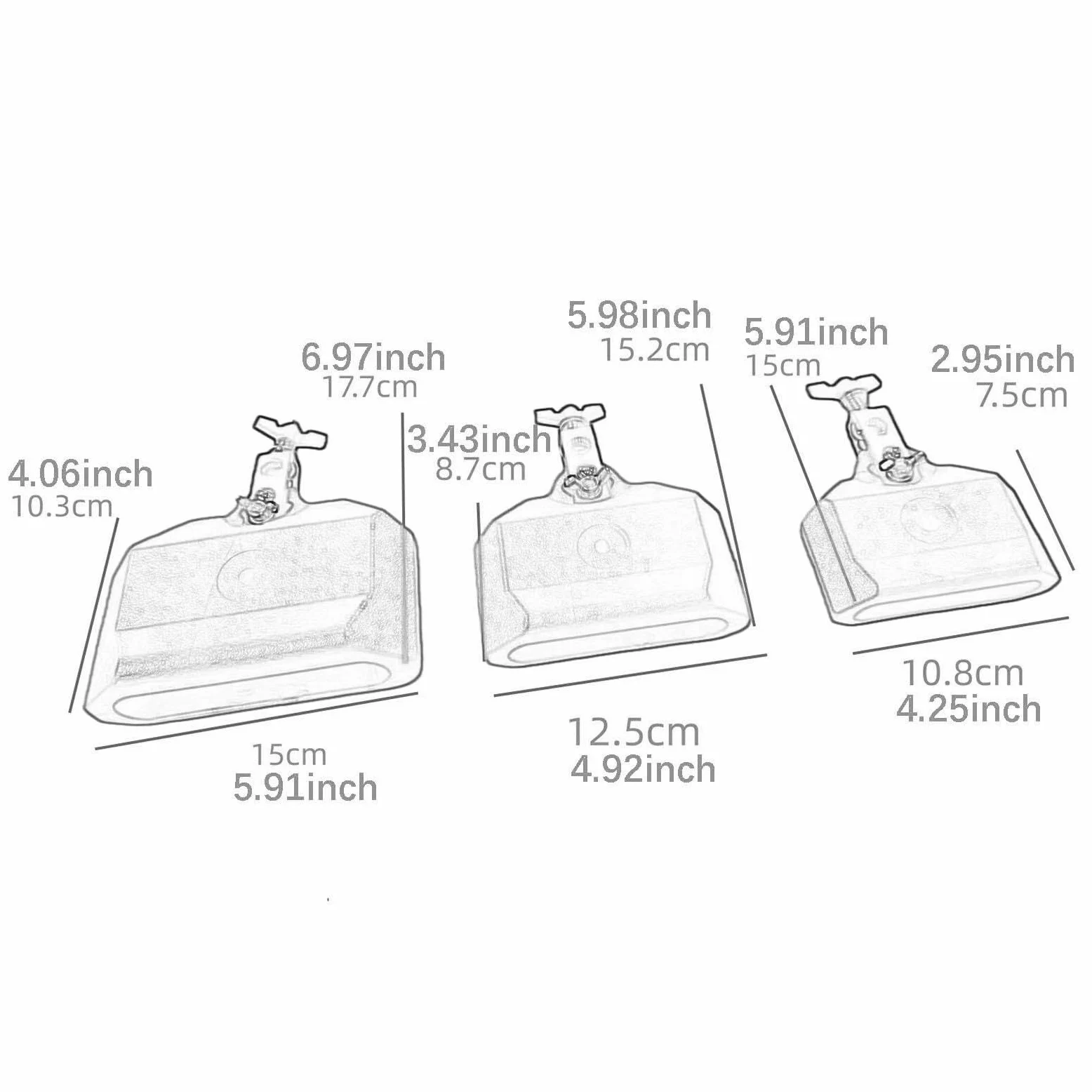 Set di Campanacci Da 4", 5" E 6" con Blocco di Percussioni Musicali con Supporto per Batteria, Esibizione in Festival, Blu