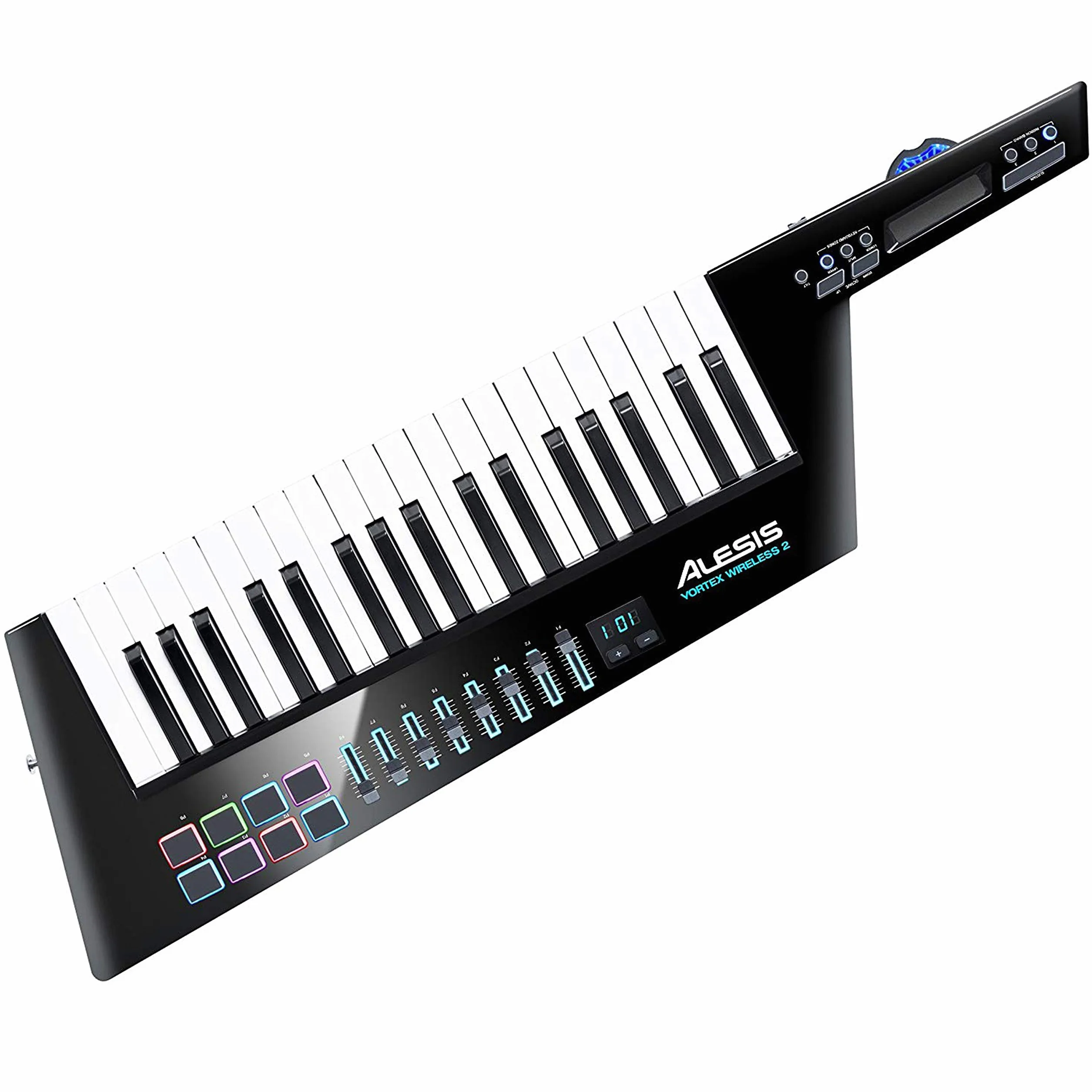 Alesis Vortex Wireless 2 - Keytar Controller MIDI USB Wireless con Tasti e Pad Sensibili alla Dinamica e Suite Software Professionale