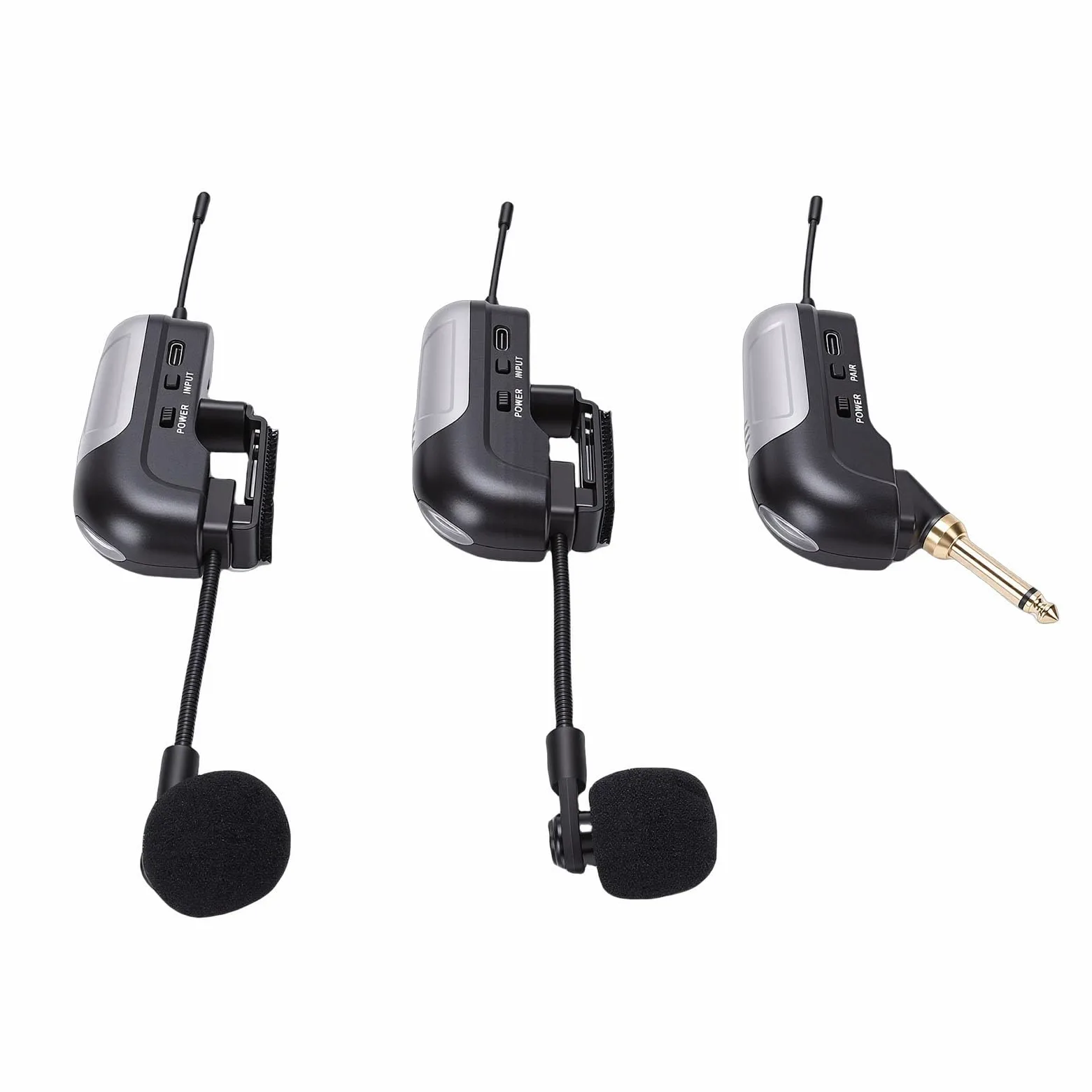 Microfono per Fisarmonica Wireless UHF, Pickup a 360 Gradi Suono Chiaro 30 M di Lunga Portata 6 Ore di Durata della Batteria, con Ricevitore, per Spettacoli Dal, Concerti Dal