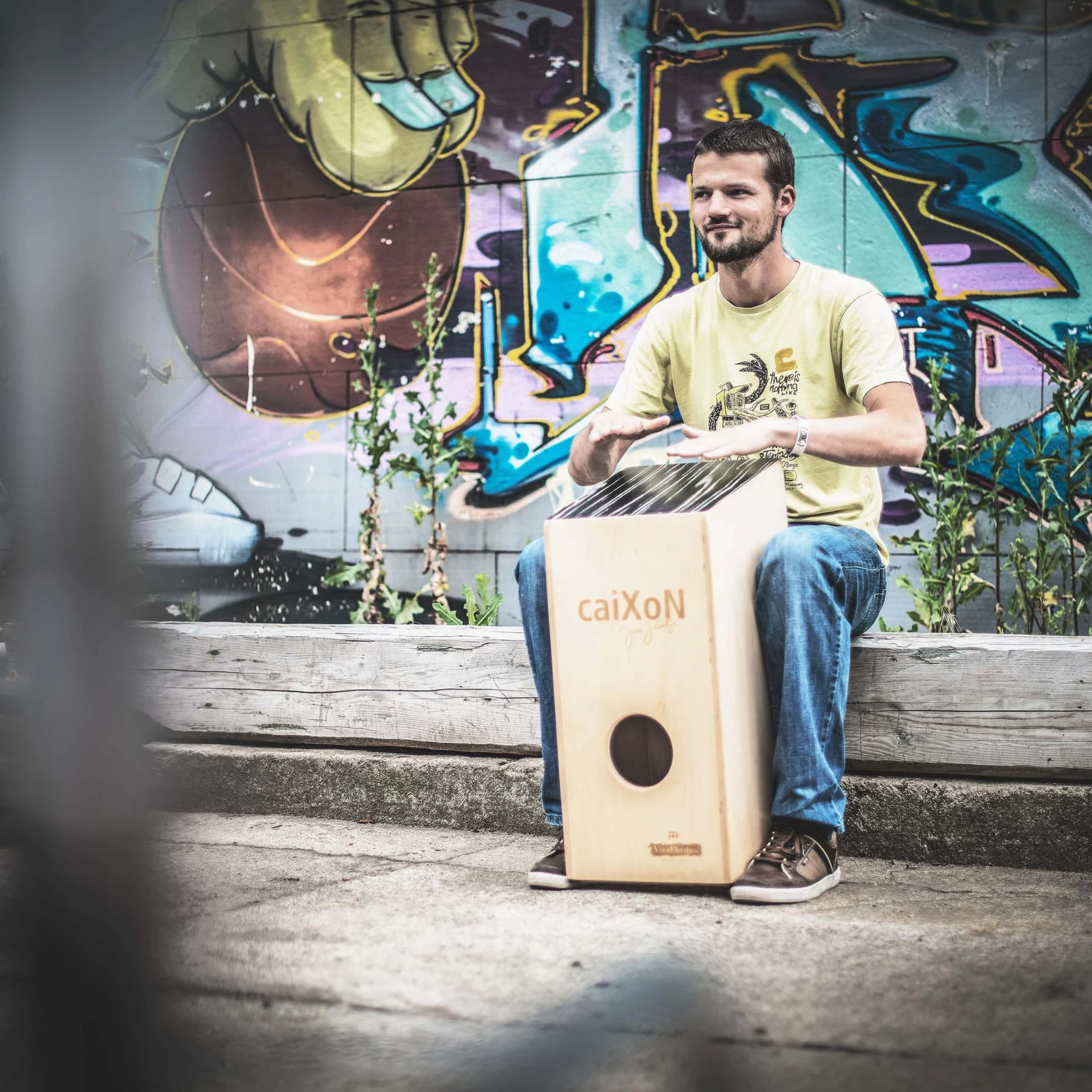 Meinl Percussion Caixon Cajon Instrument - Drum Box Oversize con Suono Rullante - Superficie di Suono in Striped Onyx (VR-CAIX)
