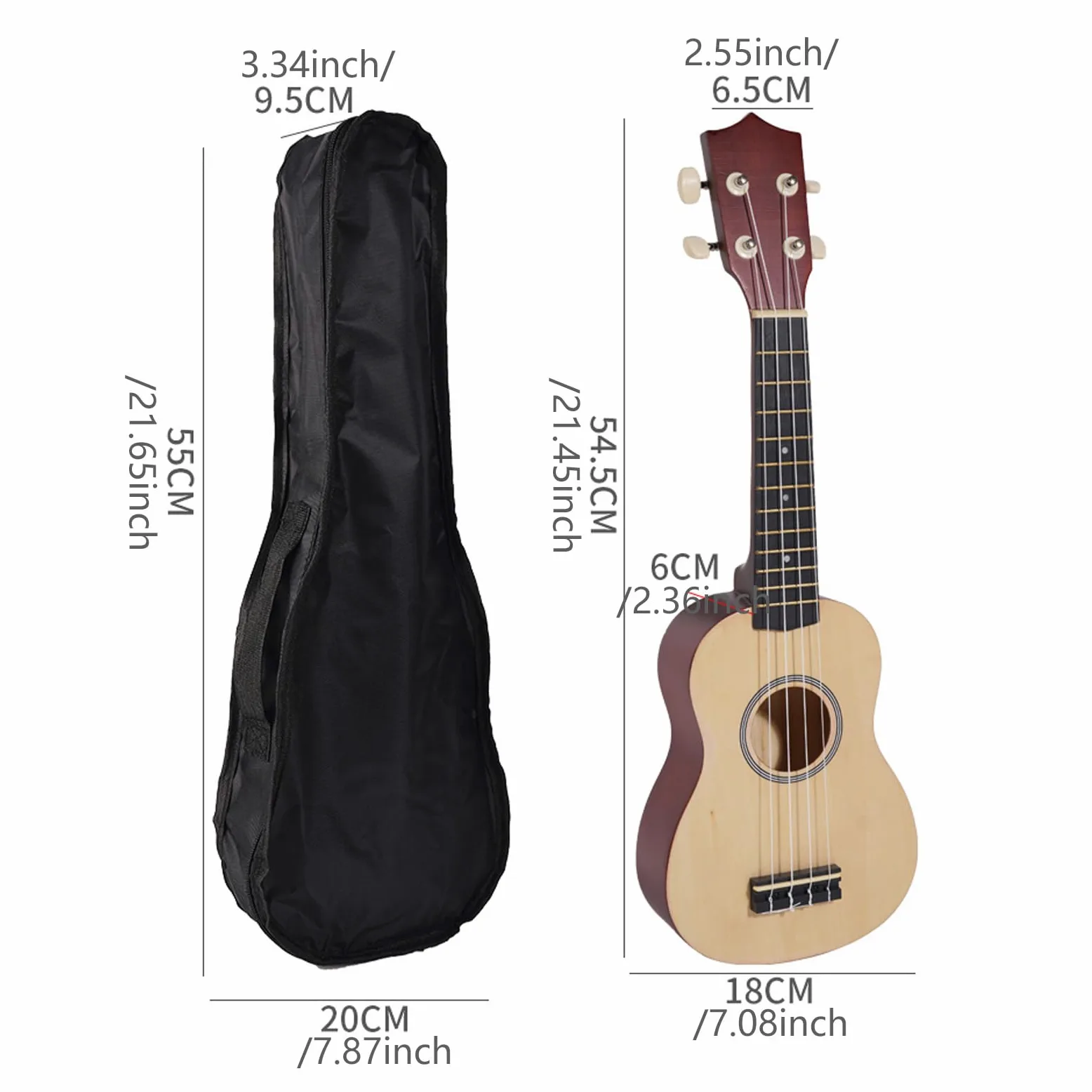 Piccolo ukulele per principianti da 21 pollici giocattolo musicale portatile scuola musica classe ukulele struttura in legno per principianti e musica