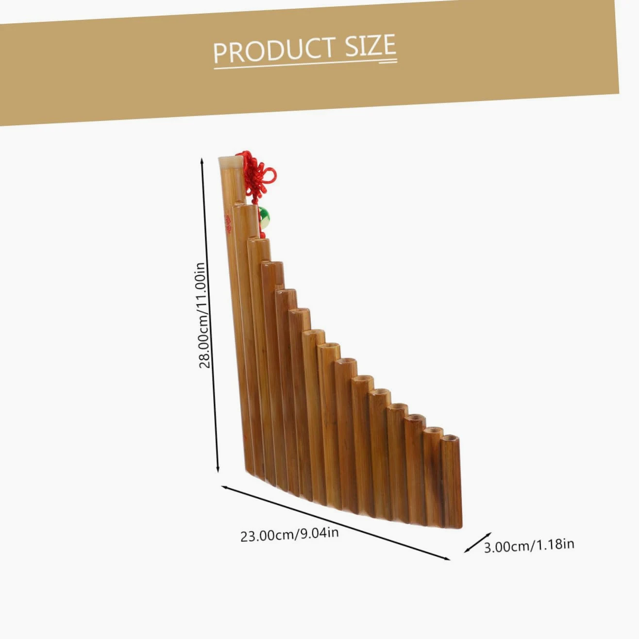 Flauto di Pan Verticale in Bambù 15 Tubi Tonalità G | 1 Pezzo Marrone, Lavorazione Fine, Include Bastoncino per Pulizia e Panno Dedicato Colore Casuale Stile Casuale