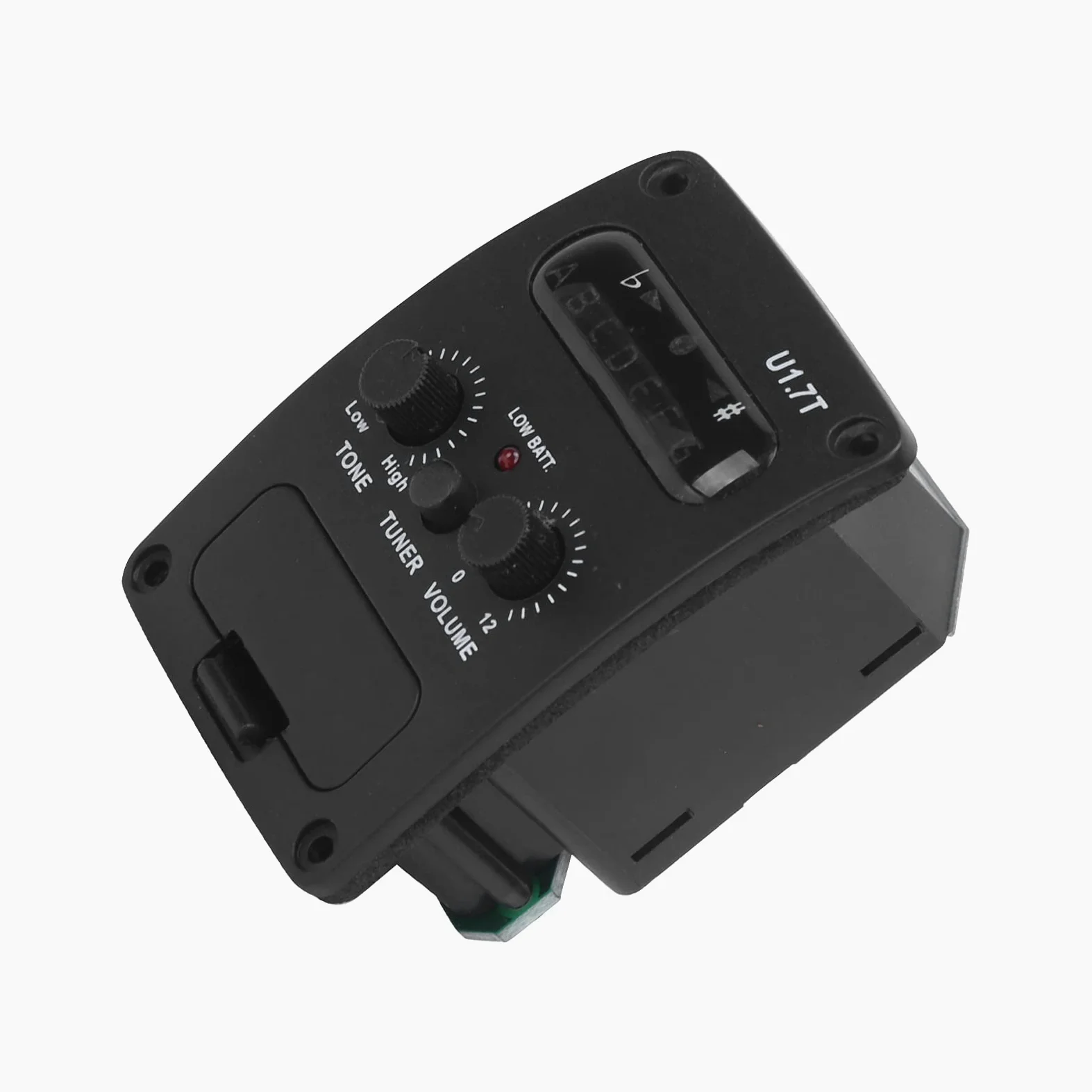 Naroote Pickup per Ukulele Robusto Pickup per Chitarra Hawaii in Metallo con Funzione Accordatore per Chitarristi Acustici Materiale: Metallo e Plastica (BLACK)