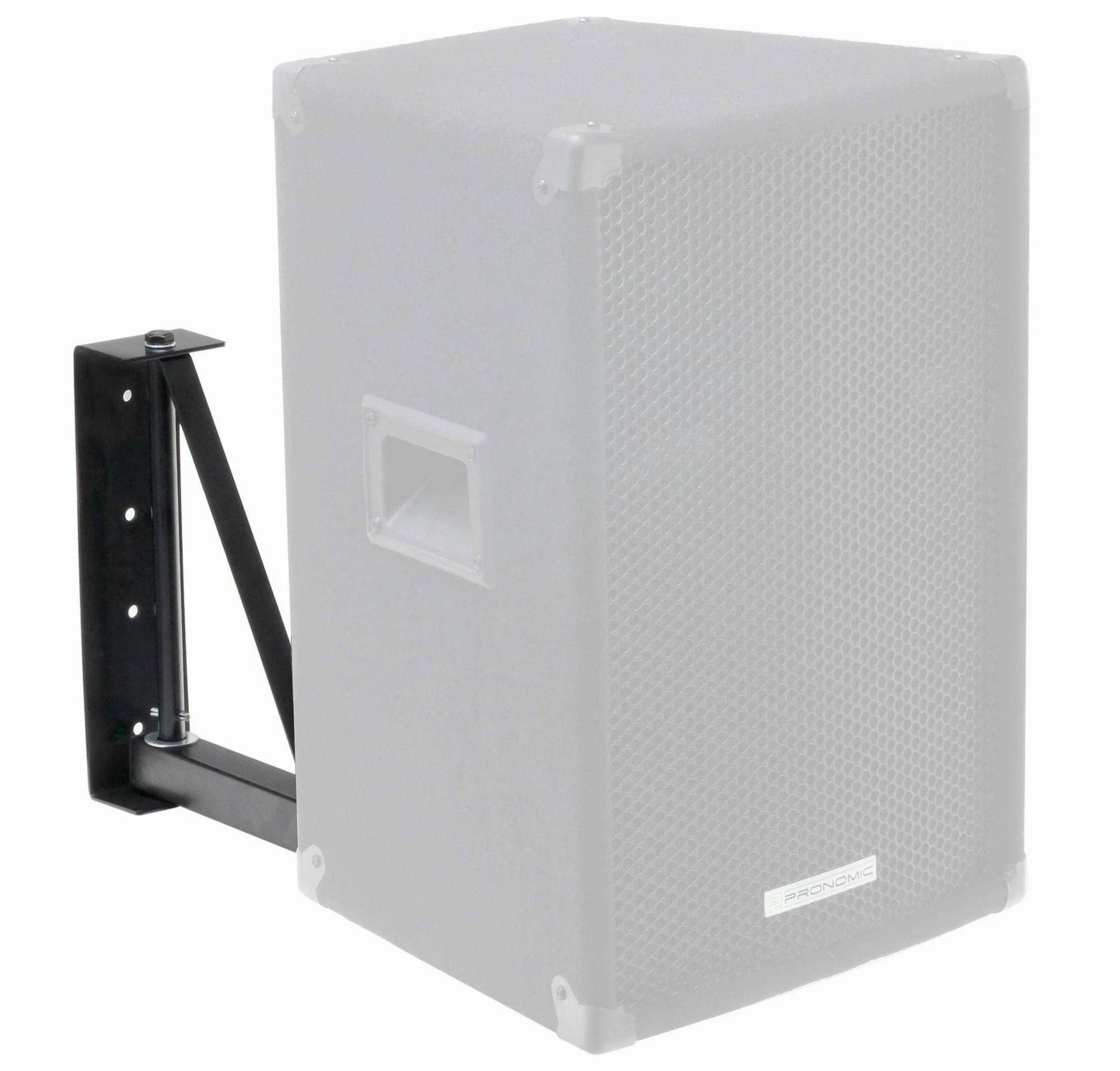 Set Trave Trasversale Showlite SAT-02 T con Supporto a Parete per Casse (Robusto Supporto a Parete con Flangia da 36 mm incluso con traversa adatta per 2 faretti) Nero