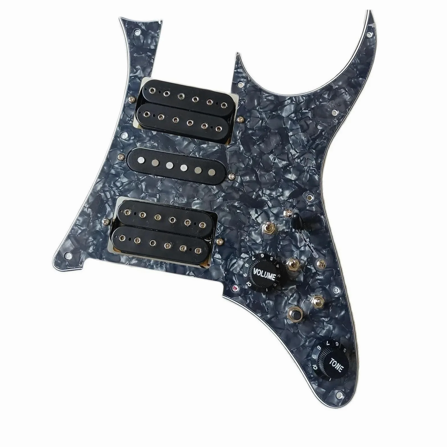pickup per battipenna pre-cablato Aggiornamento Precablato HSH Battipenna Caricato Nero Alnico V Pickup Set Interruttore Multifunzione A 7 Vie Per Chitarra Elettrica(3/4)