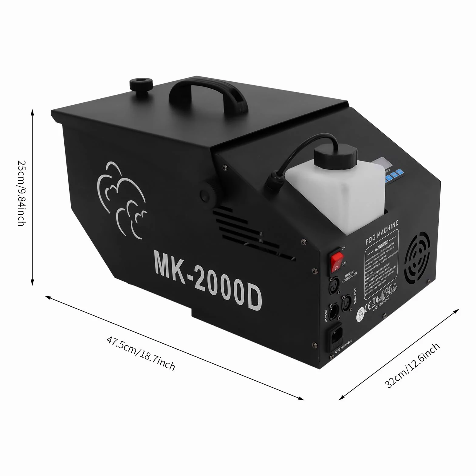 DMX - Macchina per fumo, 0,5 l, per palcoscenico, nebbia, 1200 W, con telecomando senza fili, per feste, Halloween, matrimoni, Natale, spettacoli