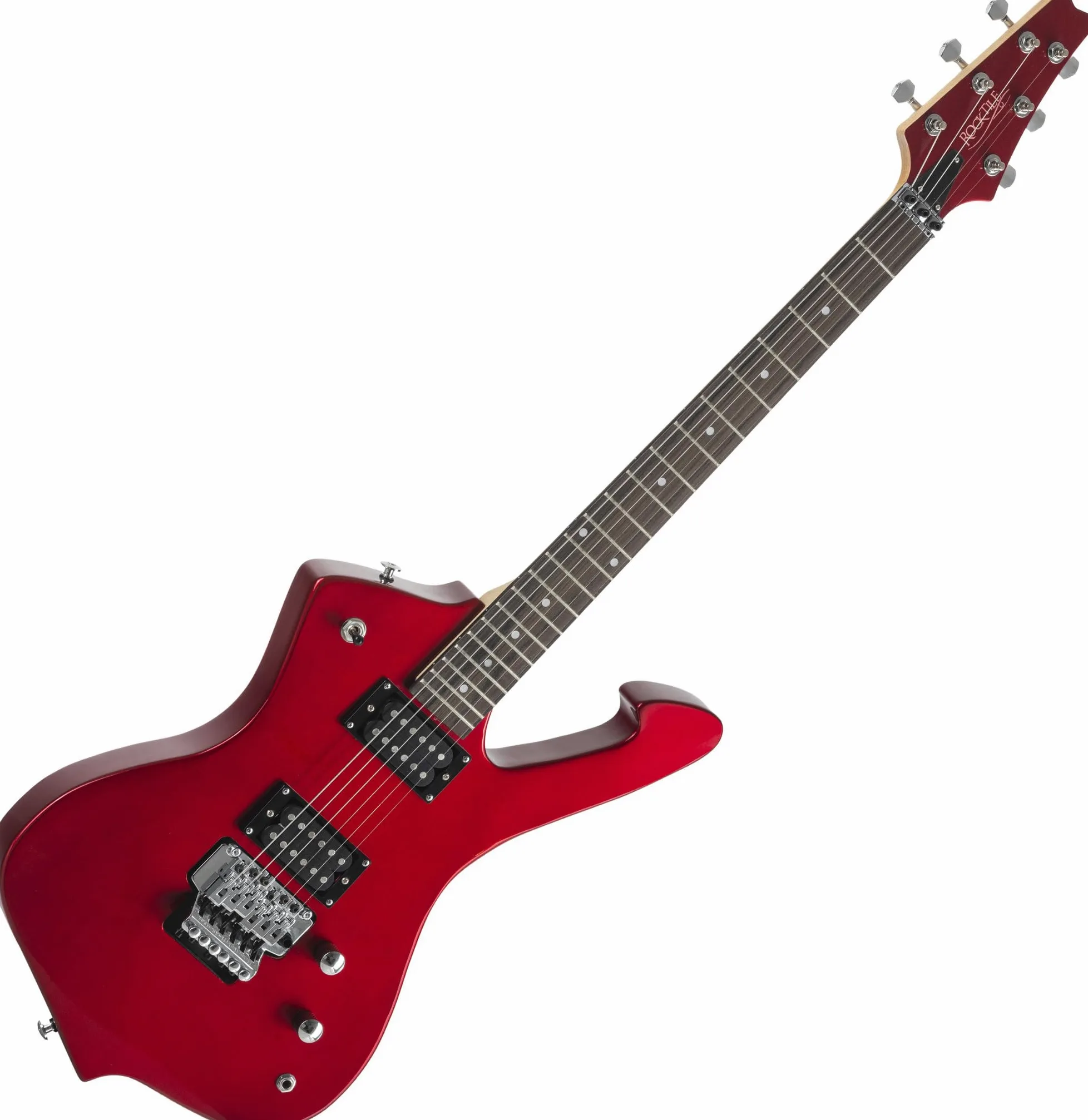 Rocktile Sidewinder E-Guitar, Modello: Sidewinder, Corpo: Tiglio, Scala: 25 | Manico: Acero avvitato, 2 Humbucker Pickup, 22 Tasti Medium Jumbo, 5" (648 mm), Tastiera: legno duro selezionato, Inlay: Dot