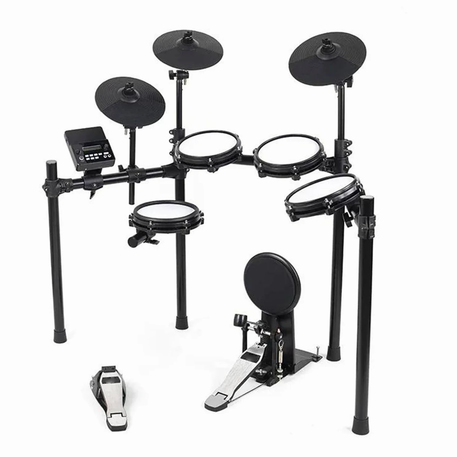 Batteria elettronica con testa a rete completa, batteria acustica digitale professionale, include pedale effetto basso, set completo per batteristi, suono e sensazione realistici