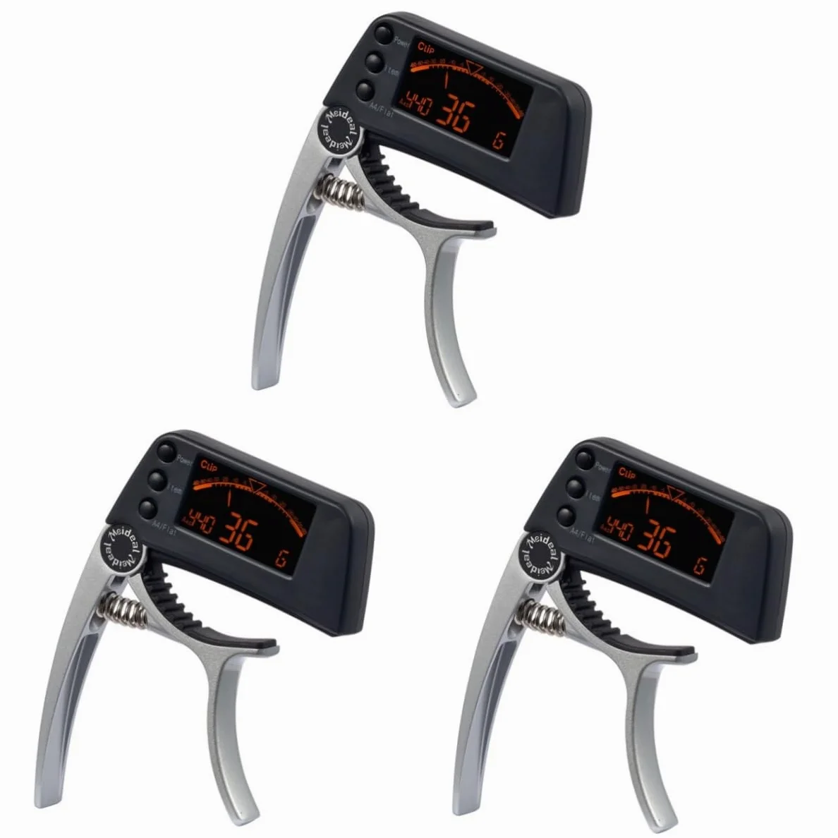 Abaodam 3pezzi Accordatore Elettronico Con Capo Per Chitarra Acustica e Basso Display Lcd Strumento Di Tuning Per Chitarra Ukulele e Banjo