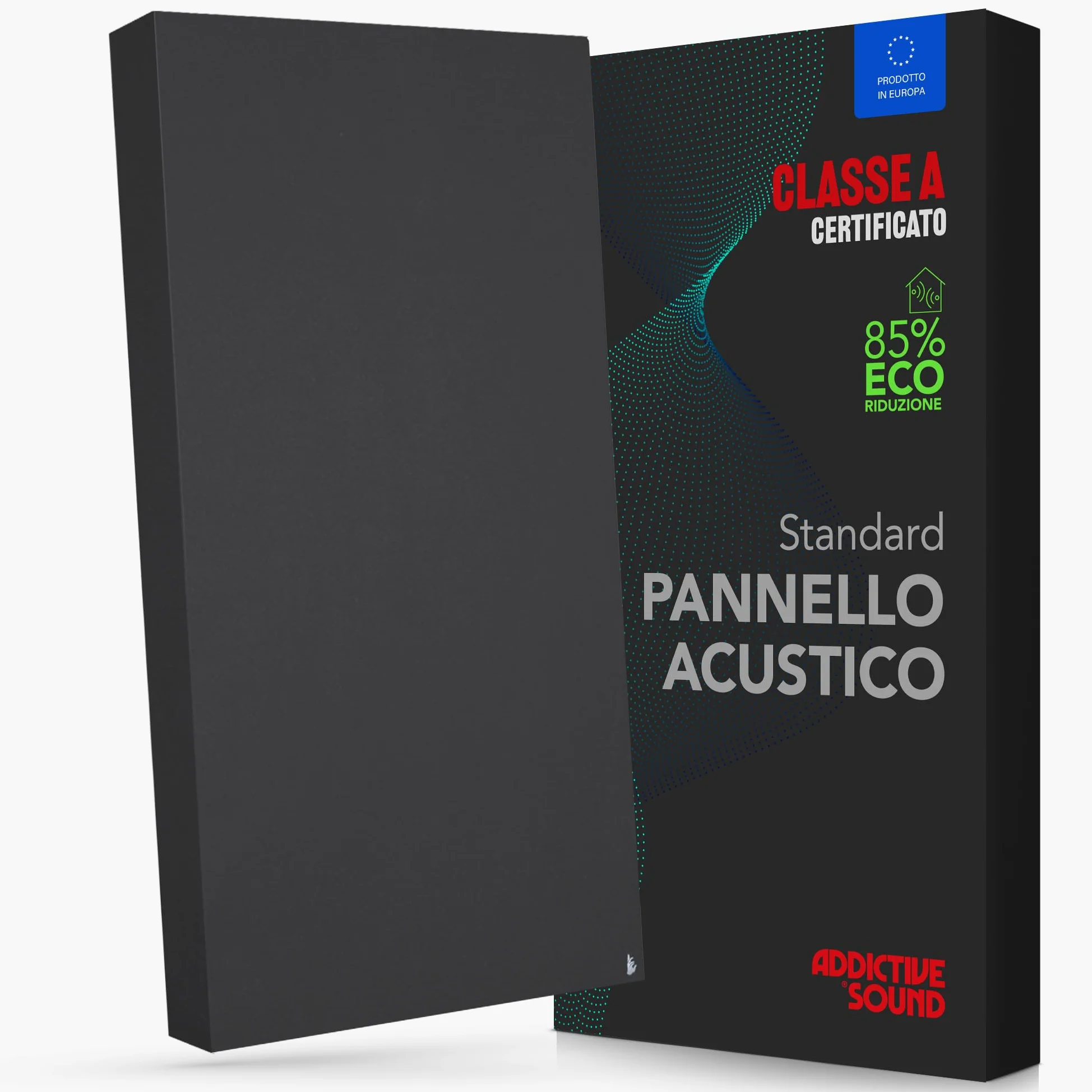 Addictive Sound pannello fonoassorbente da parete Standard, qualità studio con lana acustica, Classe A, prodotto nell’UE, kit muro/soffitto, pannello murale decorativo, 100x50x11 cm, 7 kg, Graphite