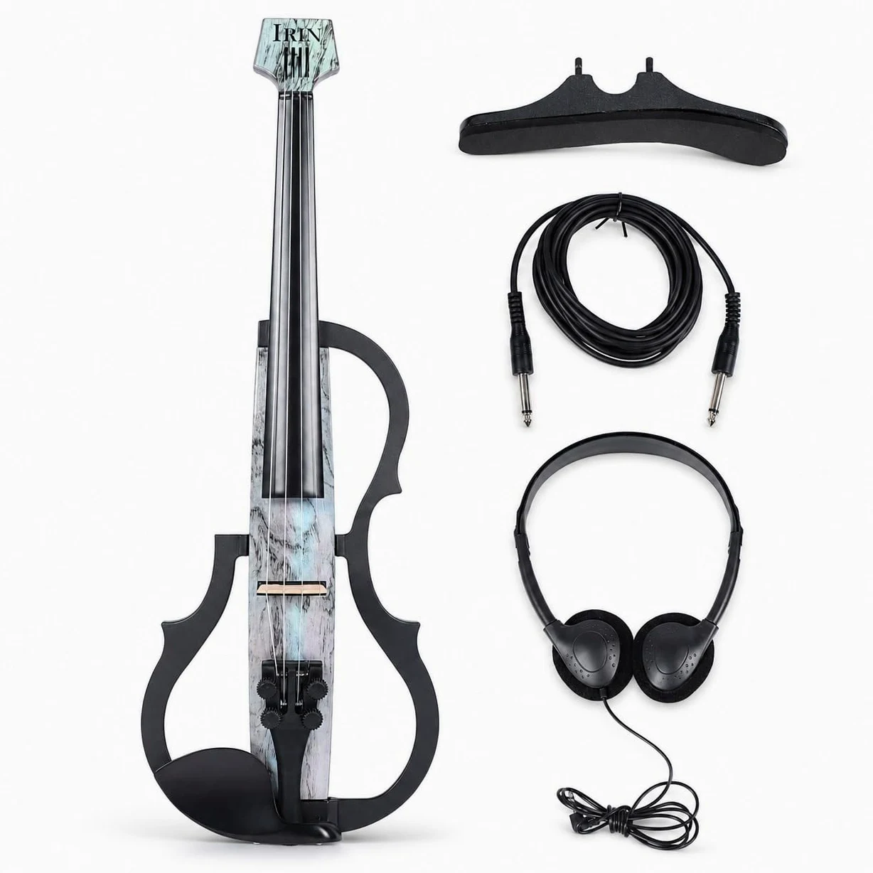 Silent Electric Violino professionale – Premium fibra di carbonio e ABS 4/4 violino elettrico full size con pick-up per adulti adolescenti