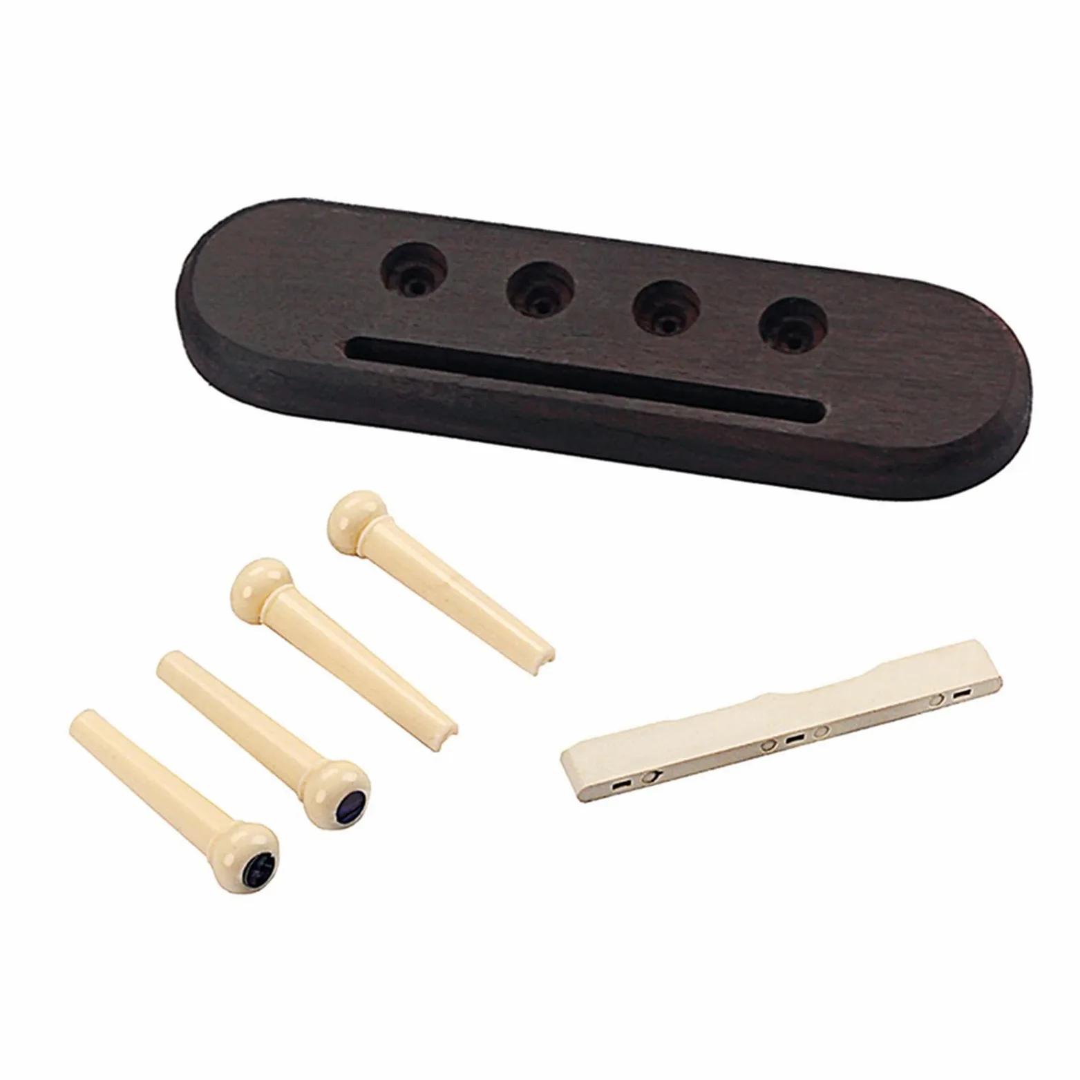 1 Set Rosewood Guitar Bridge E 1 Sella 4 Net Ukulele Accessory Part Sostituzione delle parti ponte