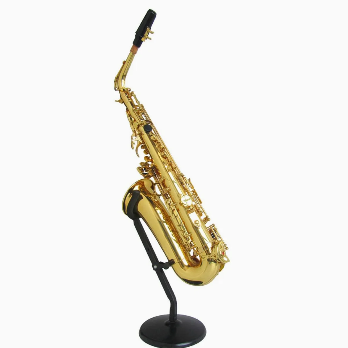 GALPADA Supporto per Sassofono Pratico in Ferro Spugna Antiscivolo, Resistente e Pieghevole per Sax Alto e Tenore, per Espositore Musicale Nero