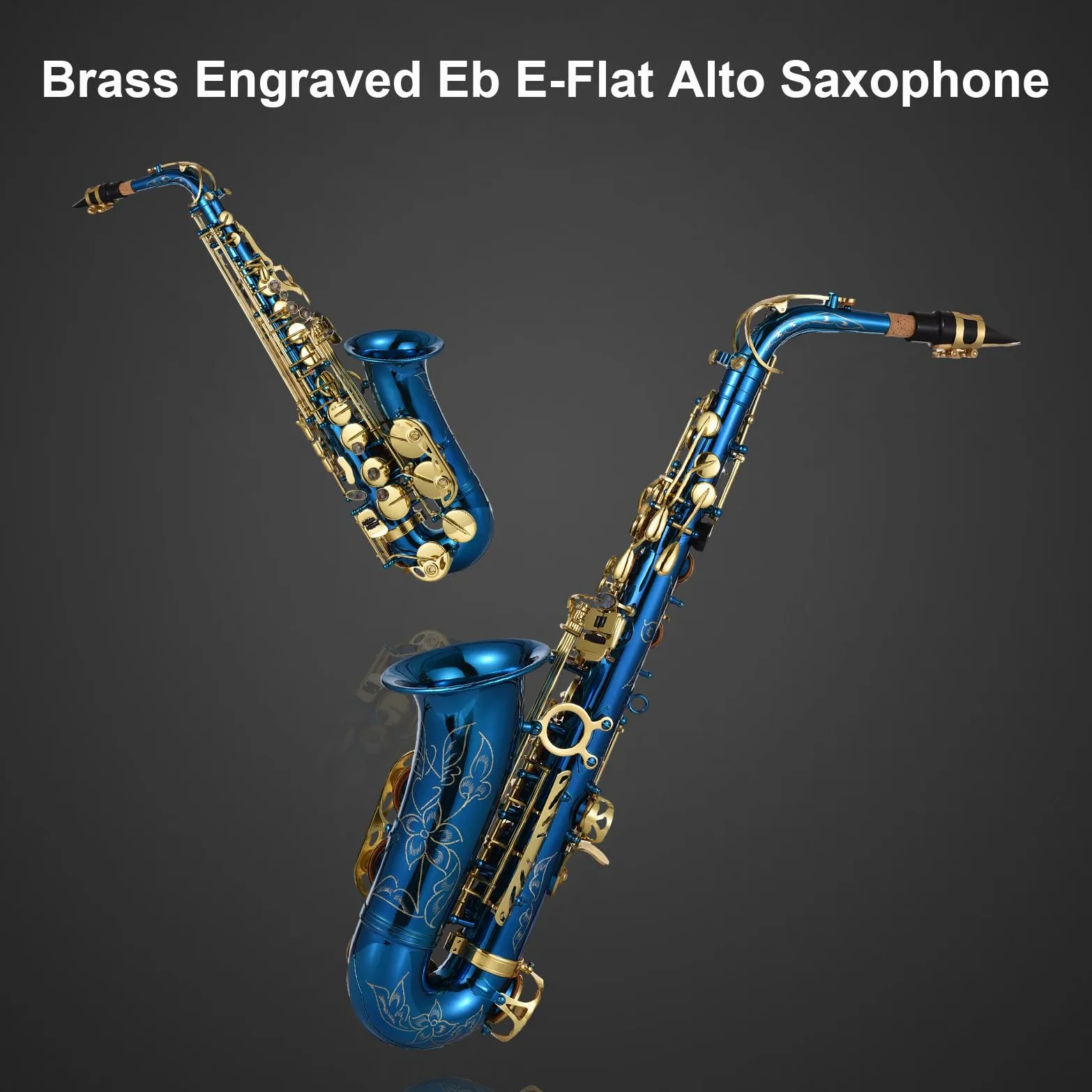 Sax in ottone inciso,Ottone inciso Mib Mi bemolle Sassofono contralto Sax Abalone Bottoni in conchiglia Strumento a fiato con custodia Guanti Panno per pulizia Spazzola per cintura