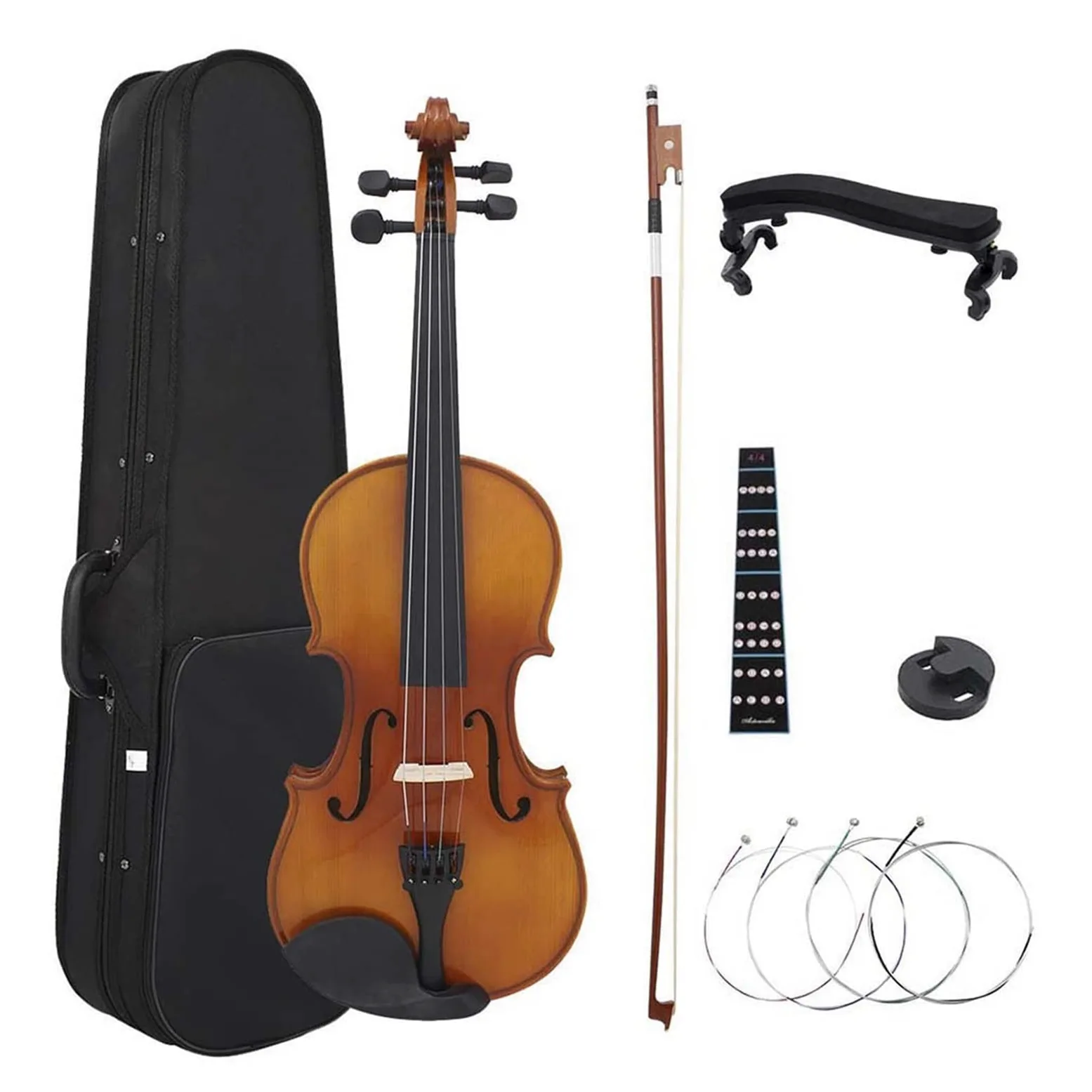 Violino Violino In Legno 4/4 Strumento Di Corda Di Violino Acustico Naturale A Forma Di Violino Con Set Di Custodia A Prua Violino (Color : 1-2)